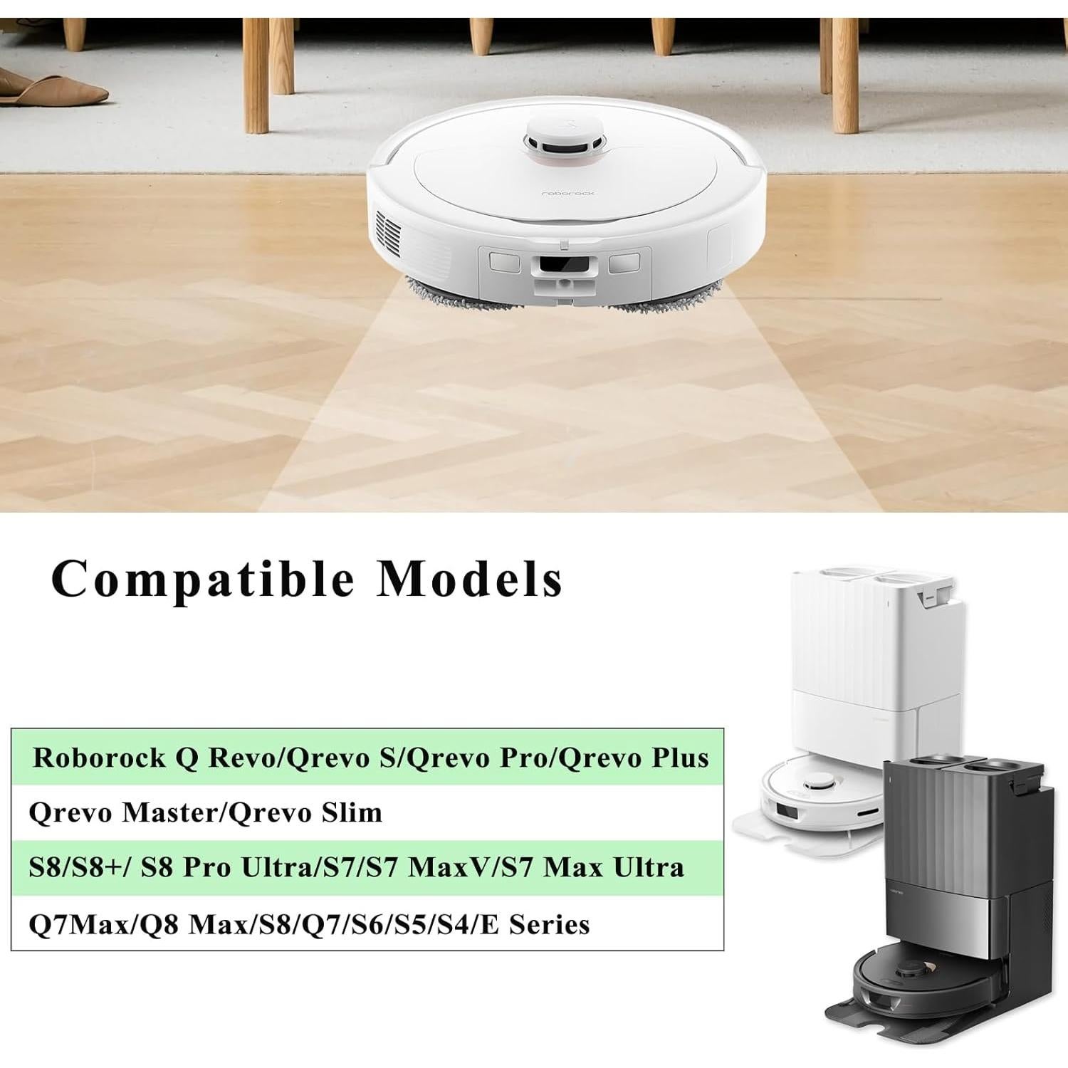 Cepillos Laterales Soniicmomo para Roborock Q Revo y S8 - 6 Piezas