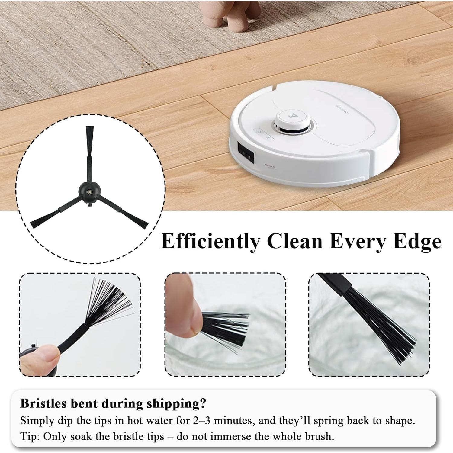 Cepillos Laterales Soniicmomo para Roborock Q Revo y S8 - 6 Piezas