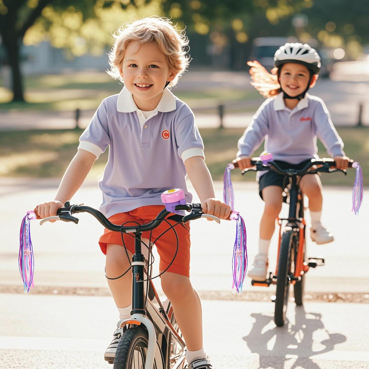 Campana de Bicicleta Fntjlro con Streamers Rosa para Niñas