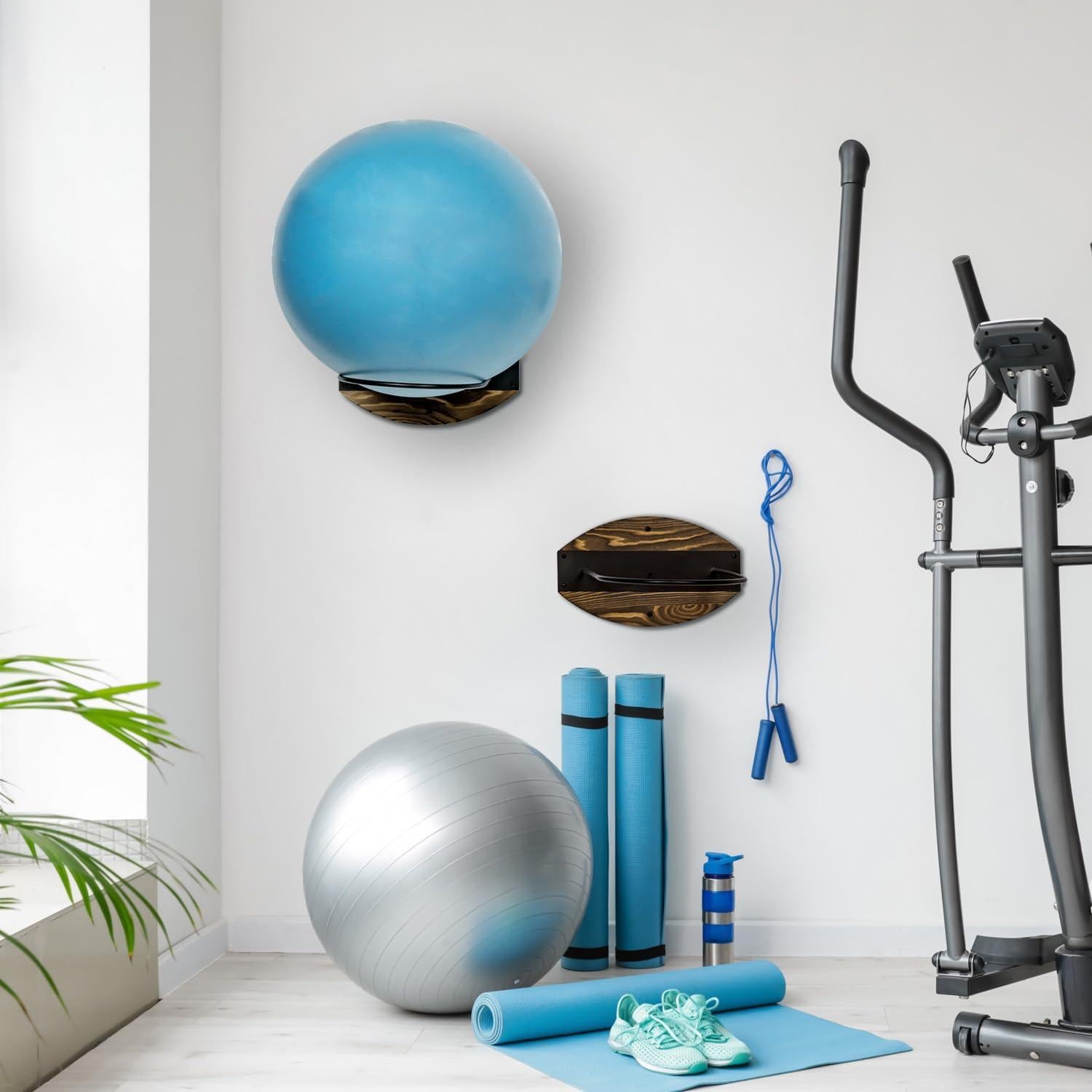 Juego de 2 Soportes de Pared MyGift para Pelotas de Ejercicio