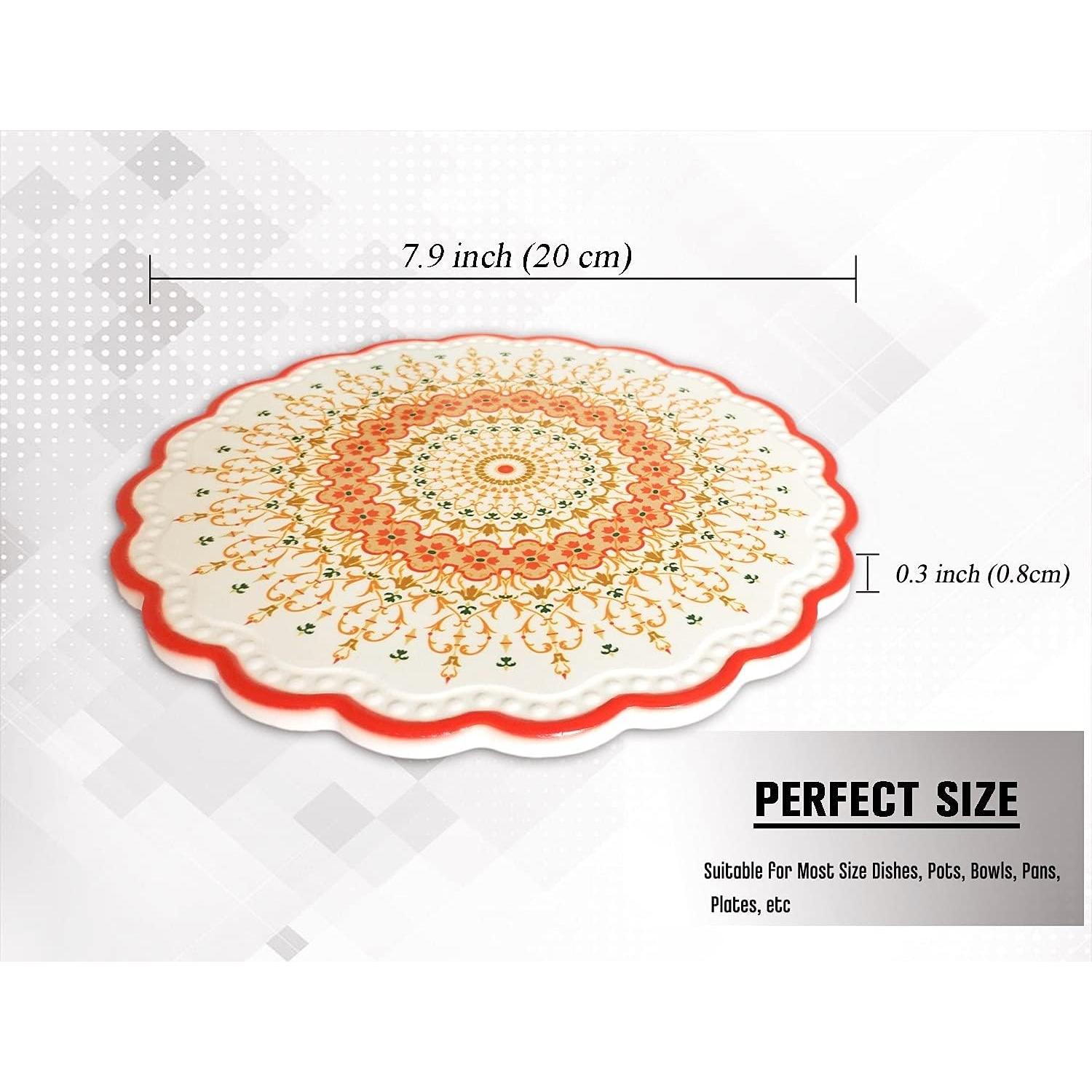 Trivetes de Cerámica WillFee Redondos 20 cm Juego de 4