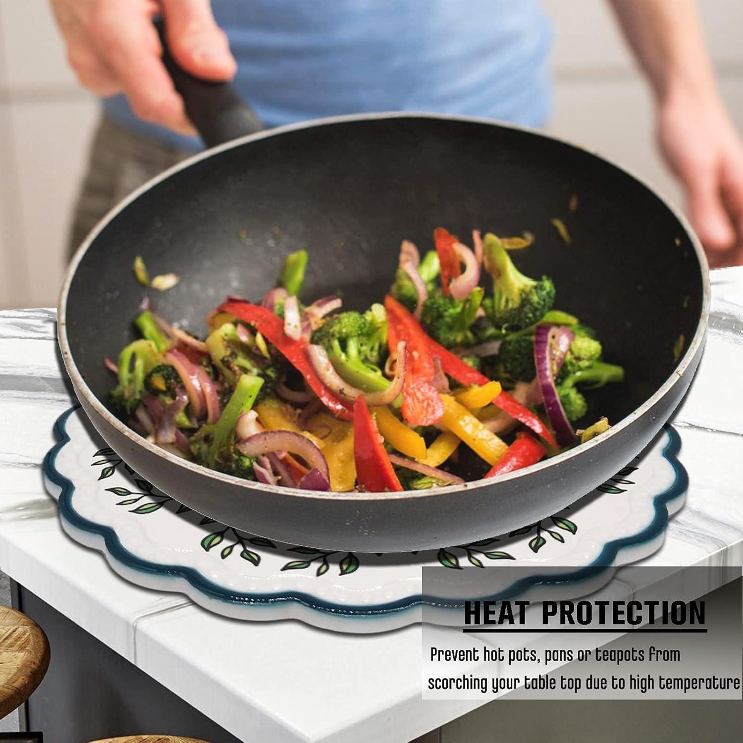 Trivetes de Cerámica WillFee Redondos 20 cm Juego de 4