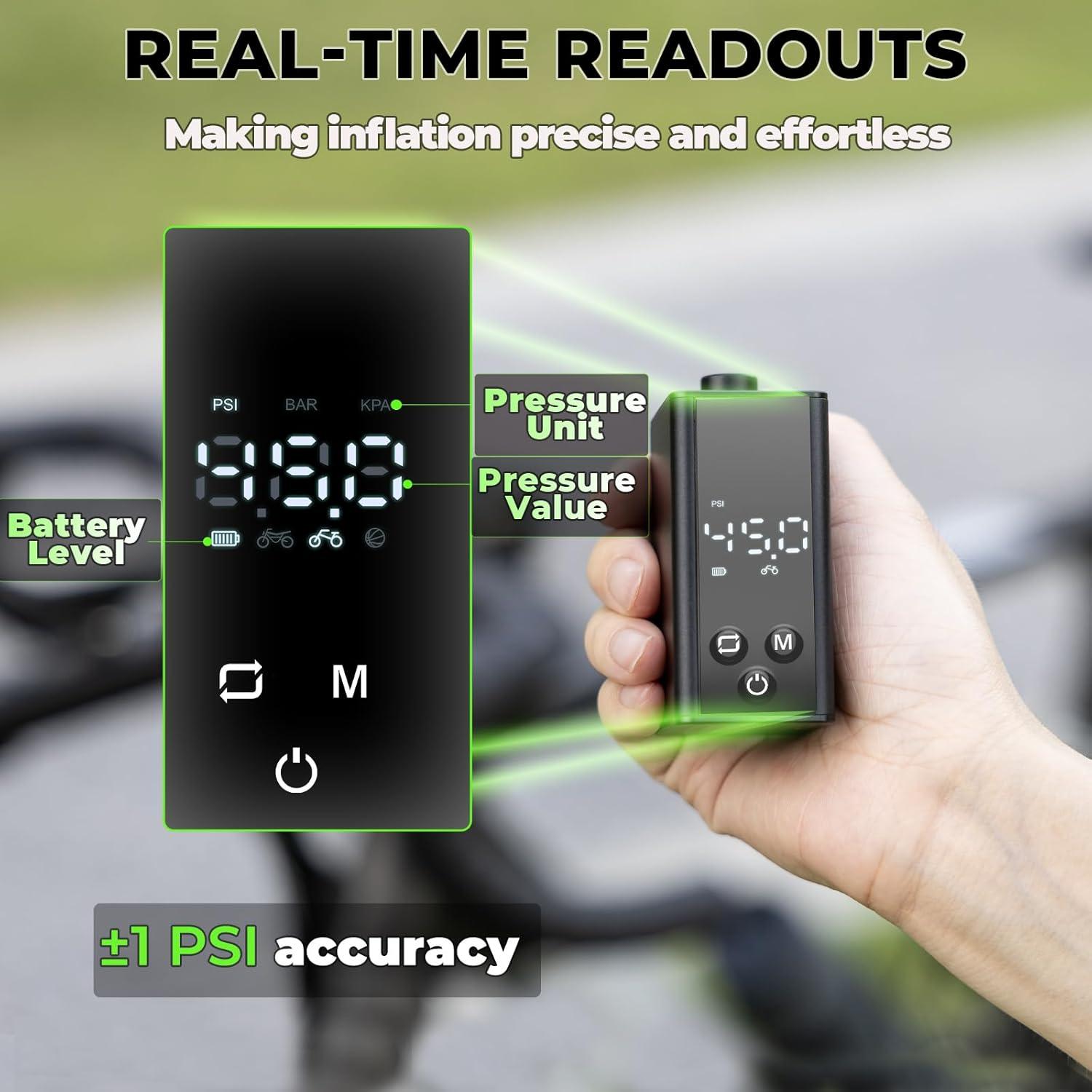 Mini bomba de bicicleta KIZINNO B7 120 PSI portátil negra