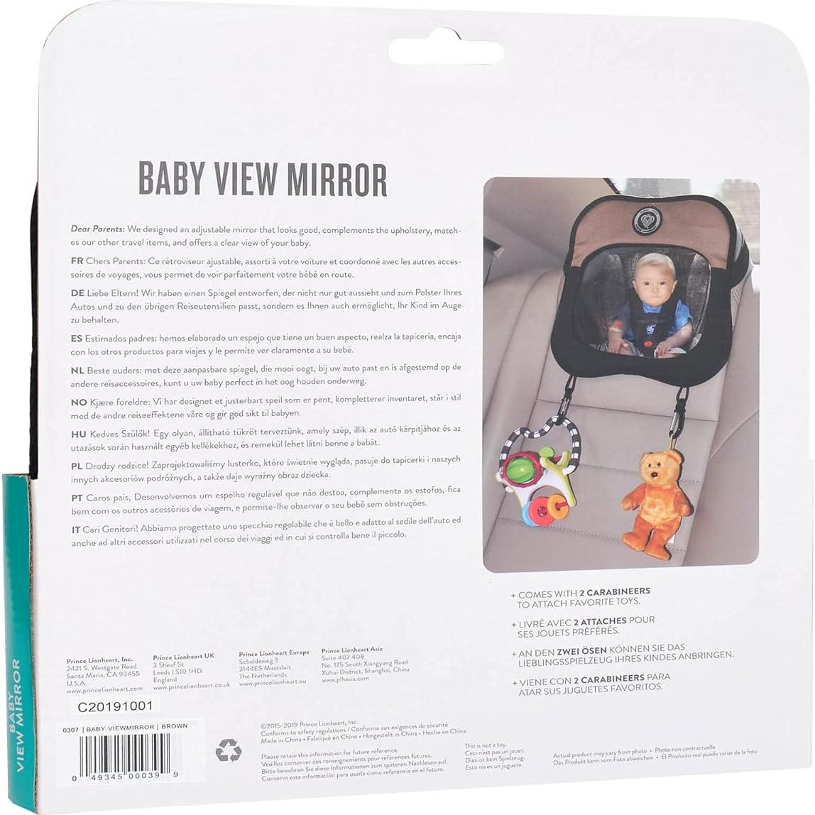 Espejo de Vista Infantil Prince Lionheart Negro Ajustable