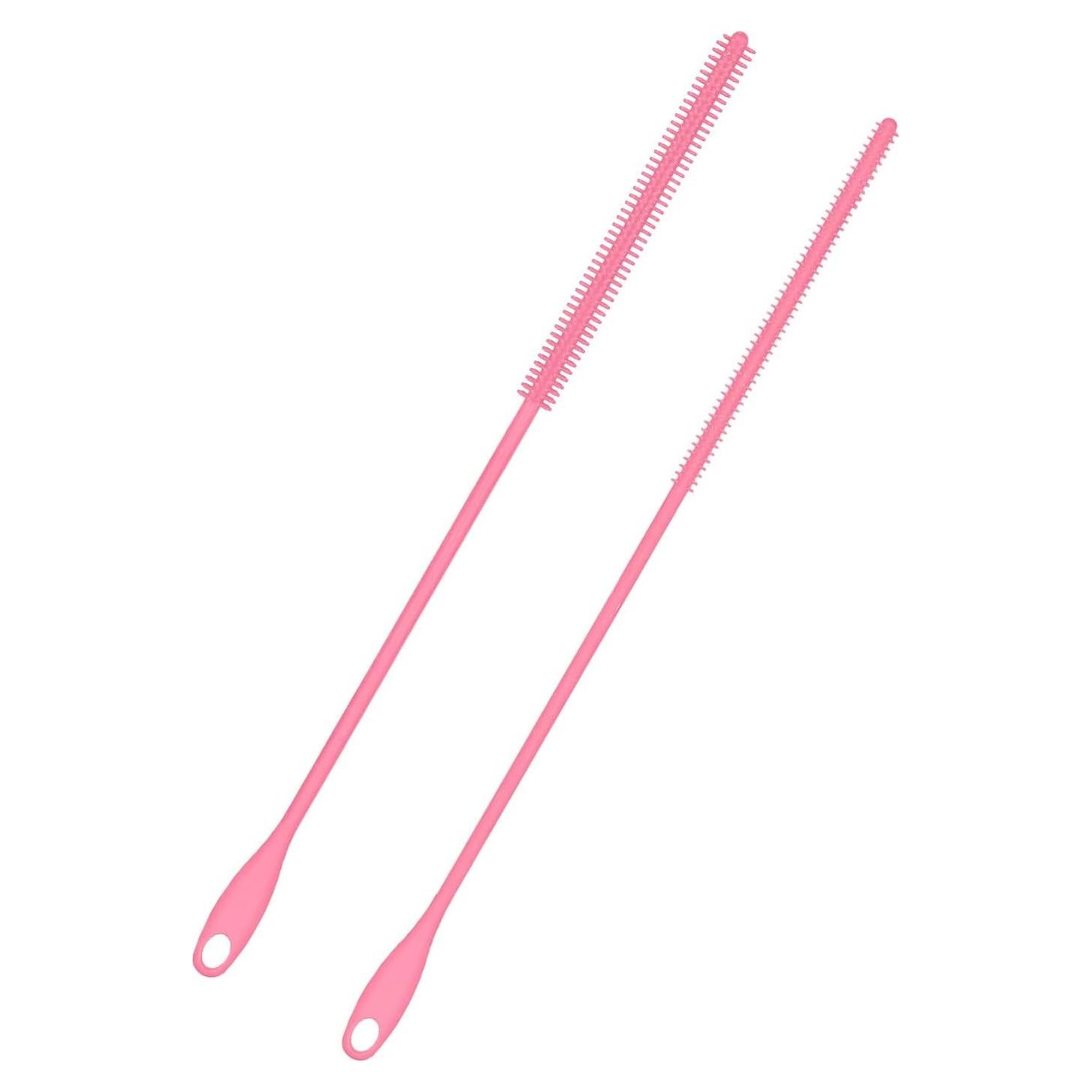 2 Cepillos de Silicona para Pajitas PEUTIER 6mm y 8mm Rosa
