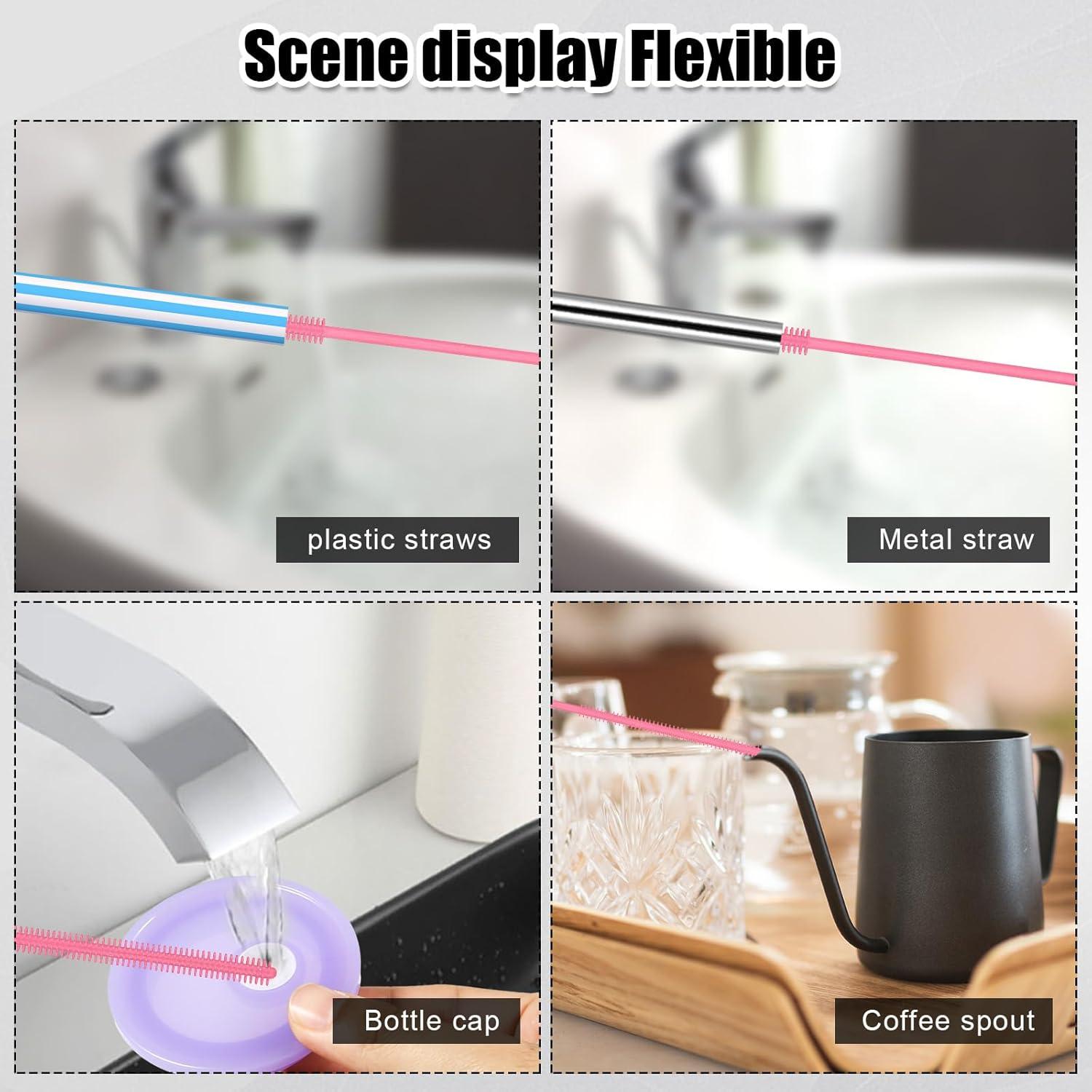 2 Cepillos de Silicona para Pajitas PEUTIER 6mm y 8mm Rosa