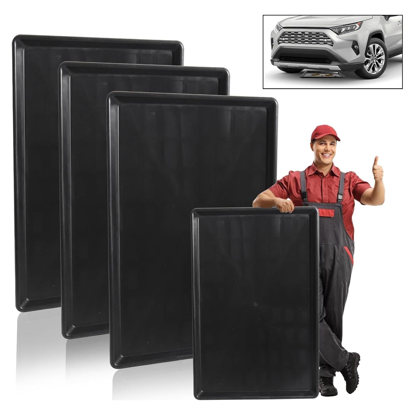 Paquete de 3 bandejas de drenaje de aceite Pexulys 90x60 cm