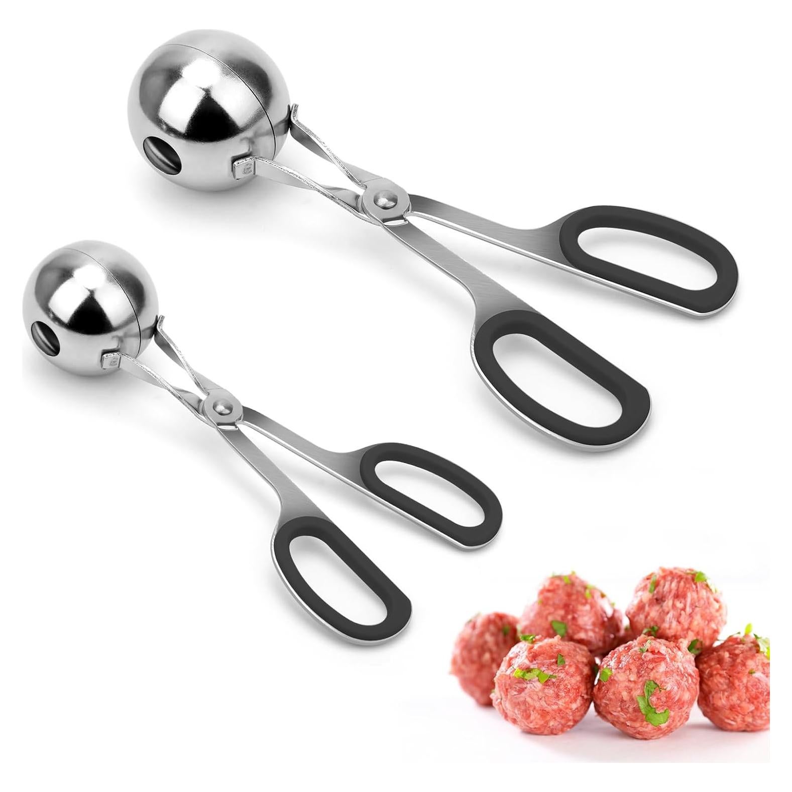 Hacedor de Albóndigas AHIER 2 Piezas Acero Inoxidable Antiadherente