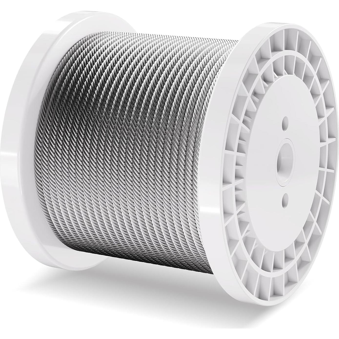 Cable de Alambre de Acero VEVOR 1/4" (6.35 mm) 76.2 m con Guantes