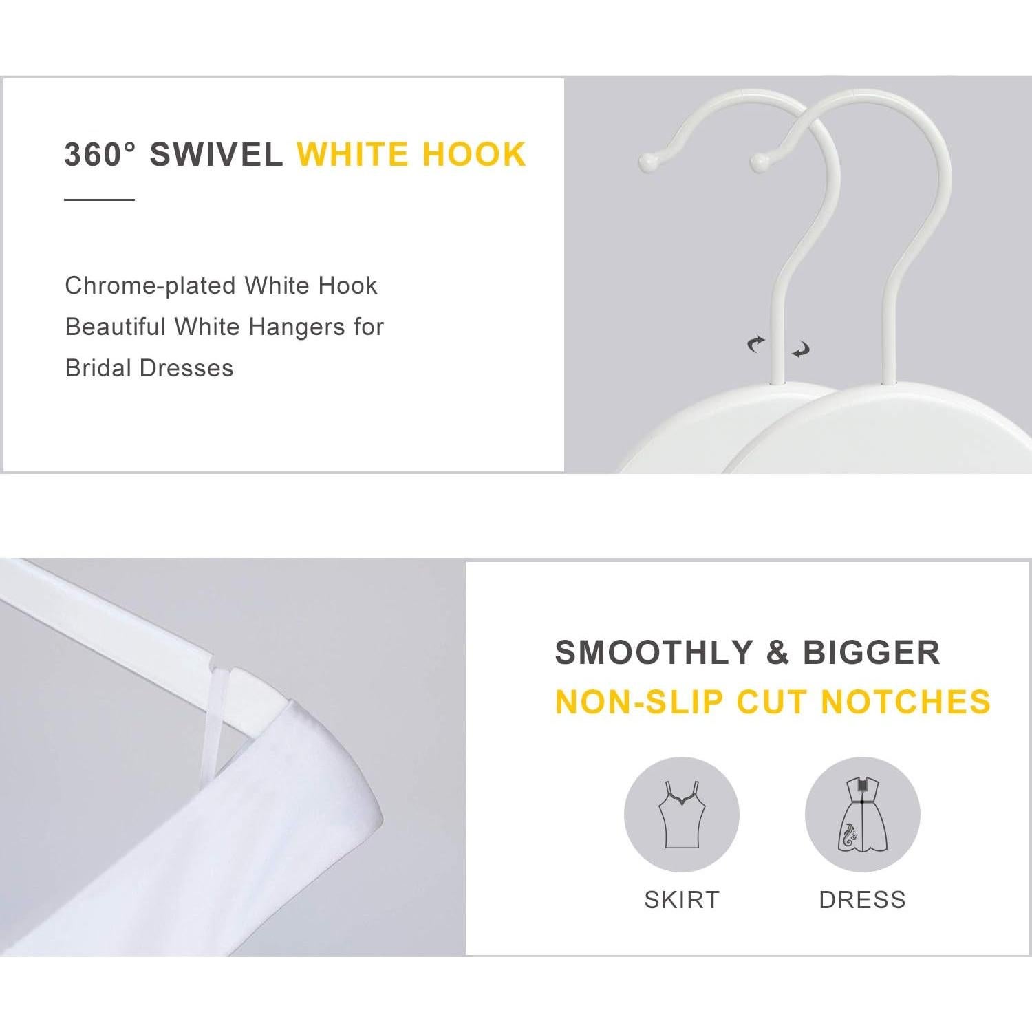 Perchas de Madera Blanca TOPIA HANGER - 10 Unidades CT06W