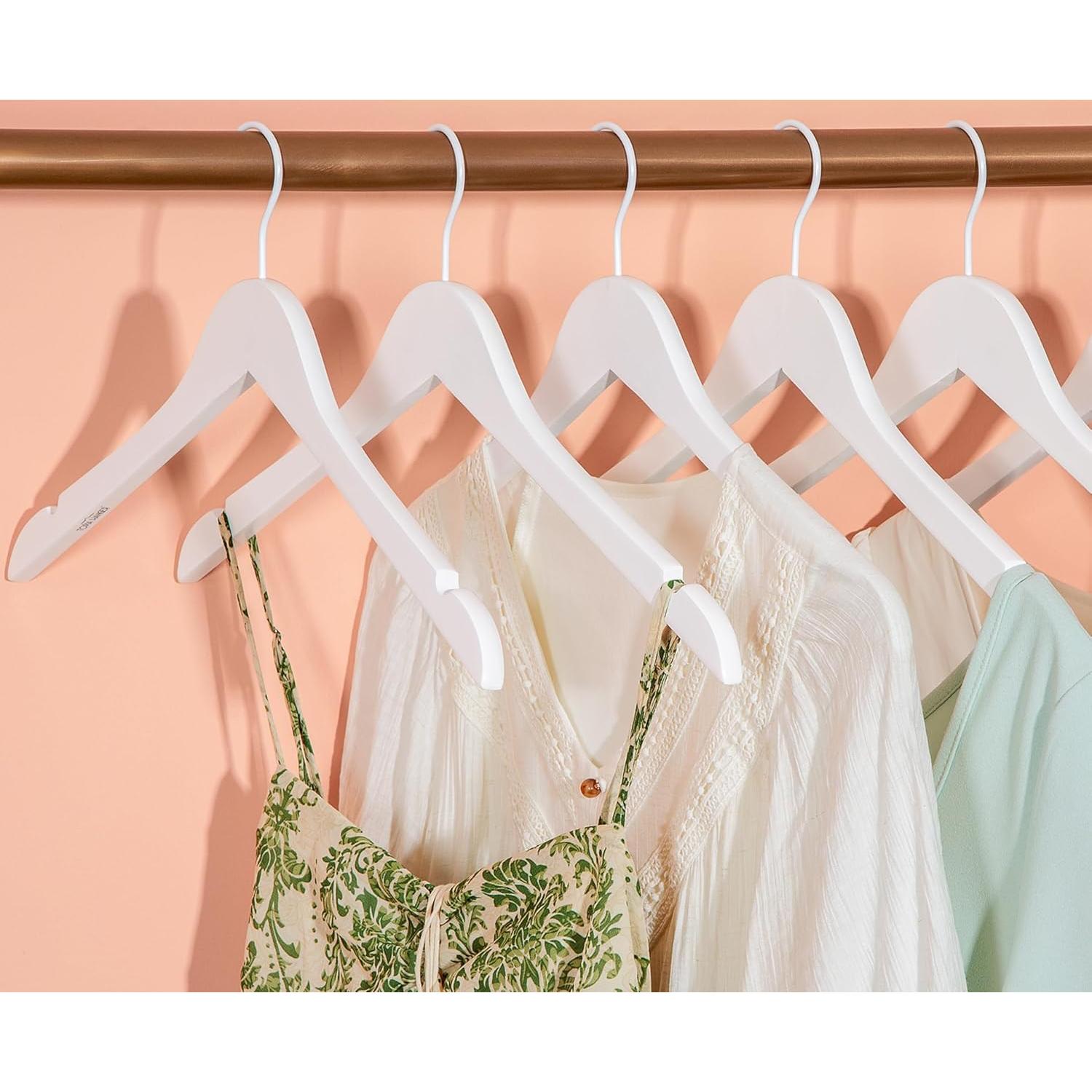 Perchas de Madera Blanca TOPIA HANGER - 10 Unidades CT06W