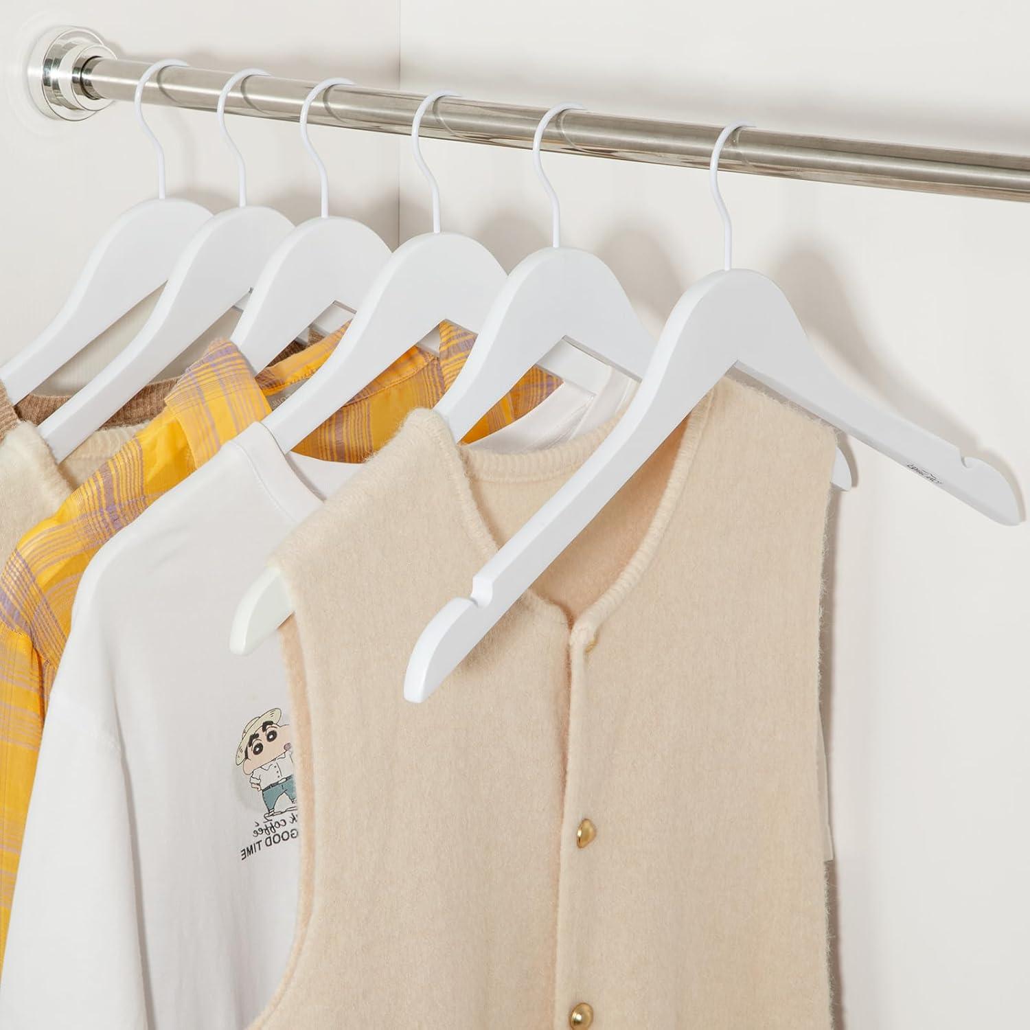 Perchas de Madera Blanca TOPIA HANGER - 10 Unidades CT06W