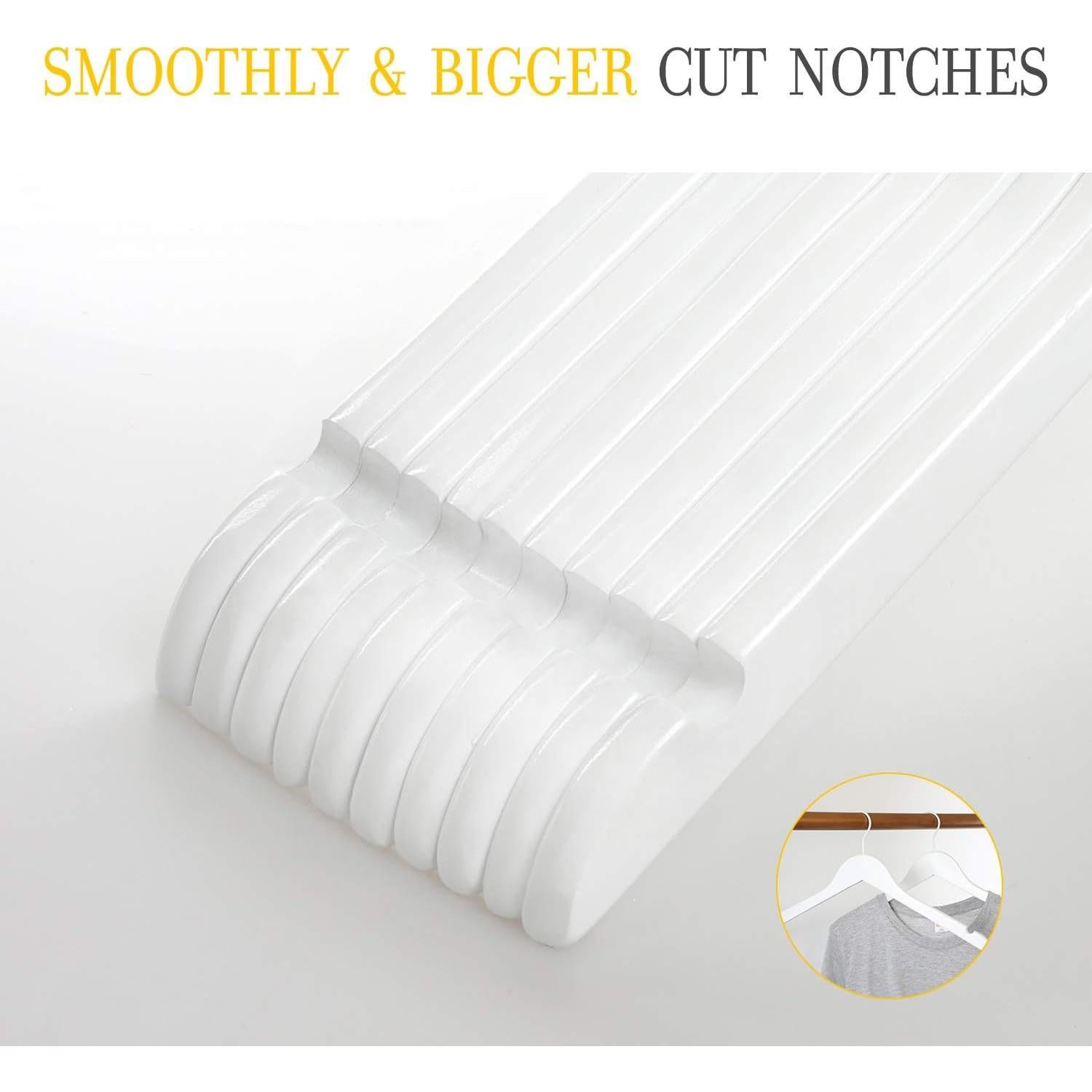 Perchas de Madera Blanca TOPIA HANGER - 10 Unidades CT06W