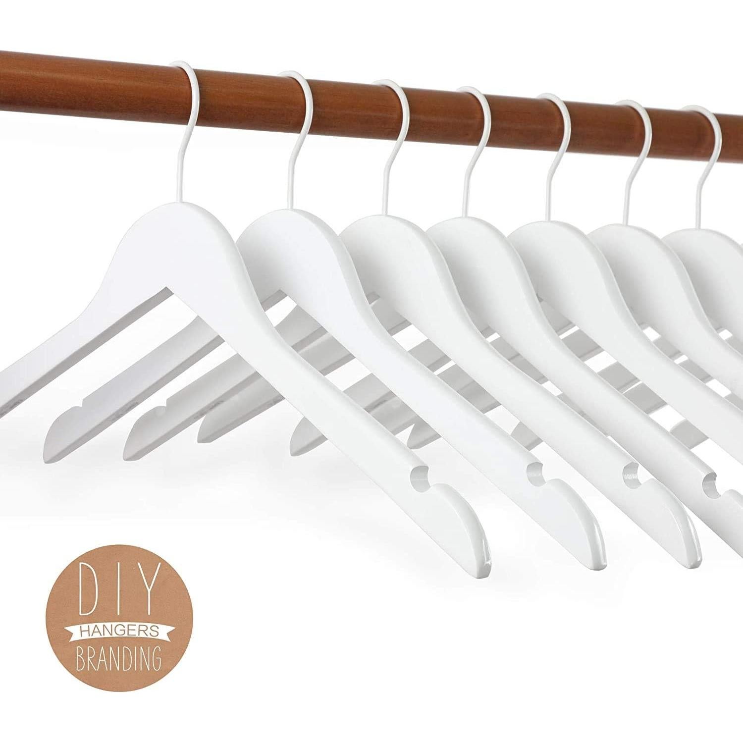 Perchas de Madera Blanca TOPIA HANGER - 10 Unidades CT06W