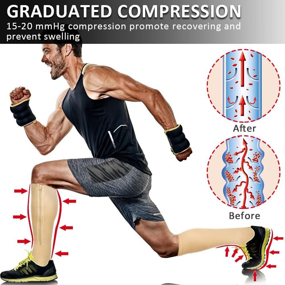 Calcetines de Compresión Ailaka Unisex 15-20 mmHg con Cremallera