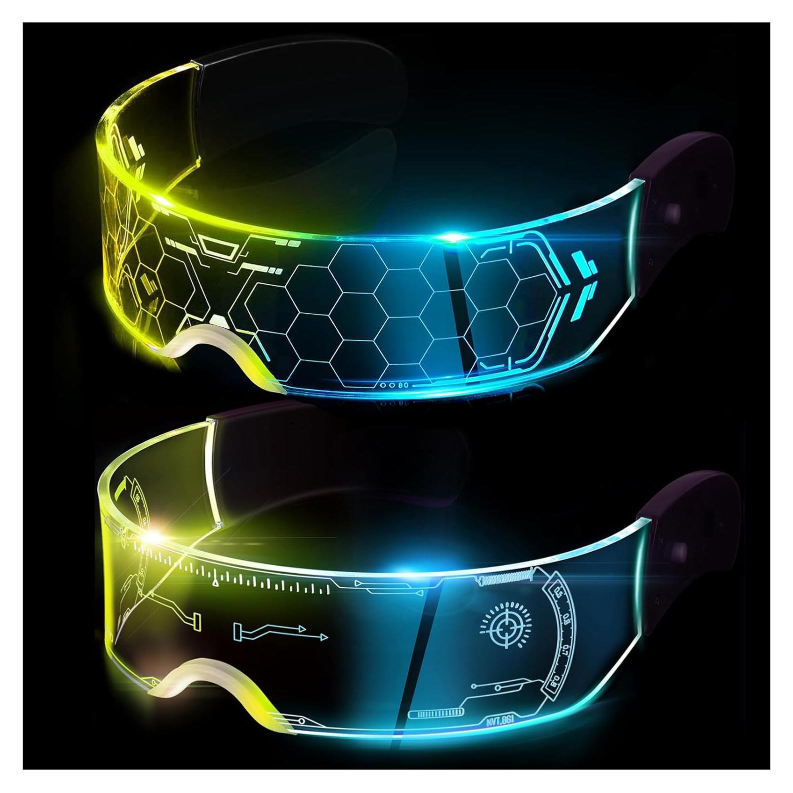 Gafas LED Iluminadas Cyberpunk 2 Pcs 7 Colores 4 Modos