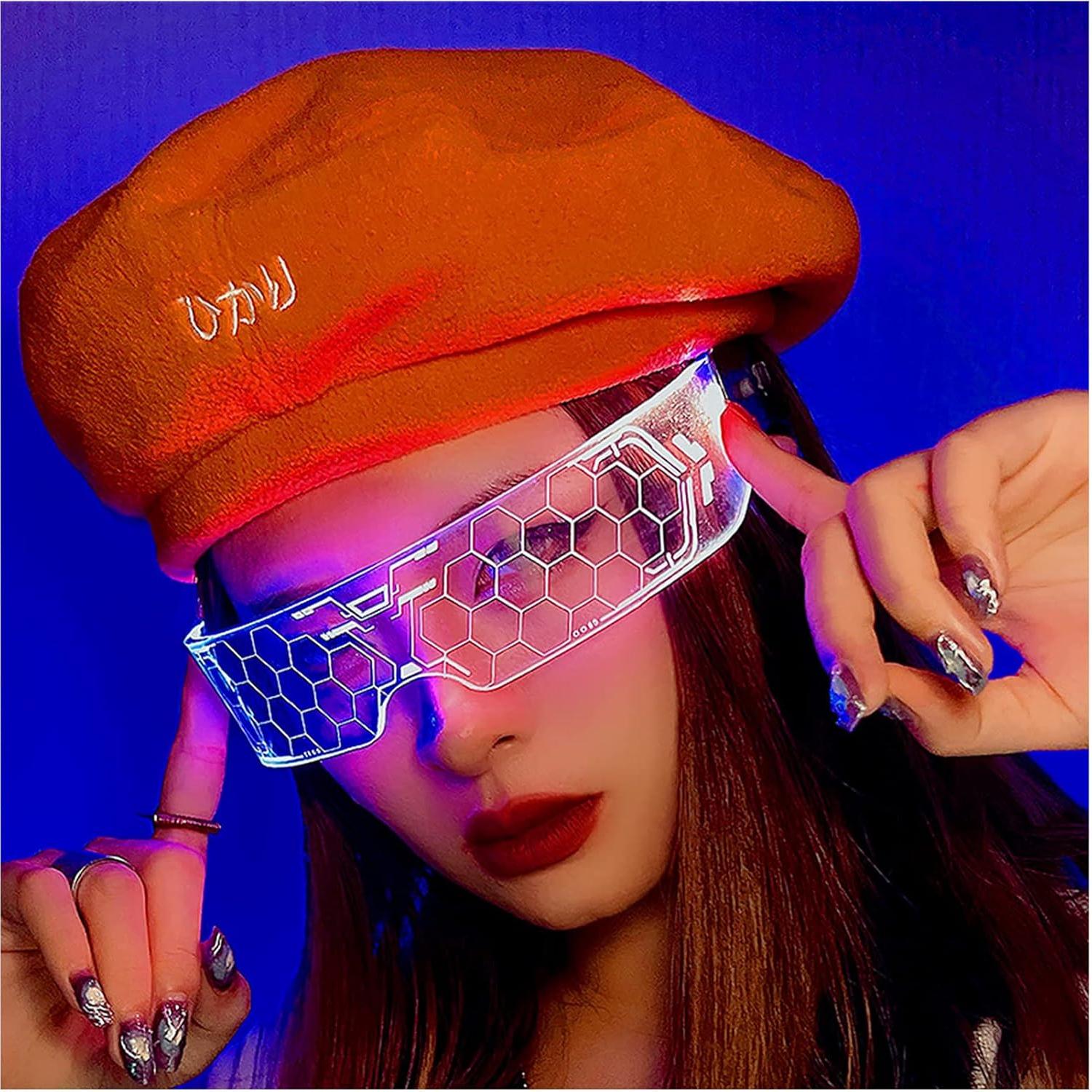 Gafas LED Iluminadas Cyberpunk 2 Pcs 7 Colores 4 Modos