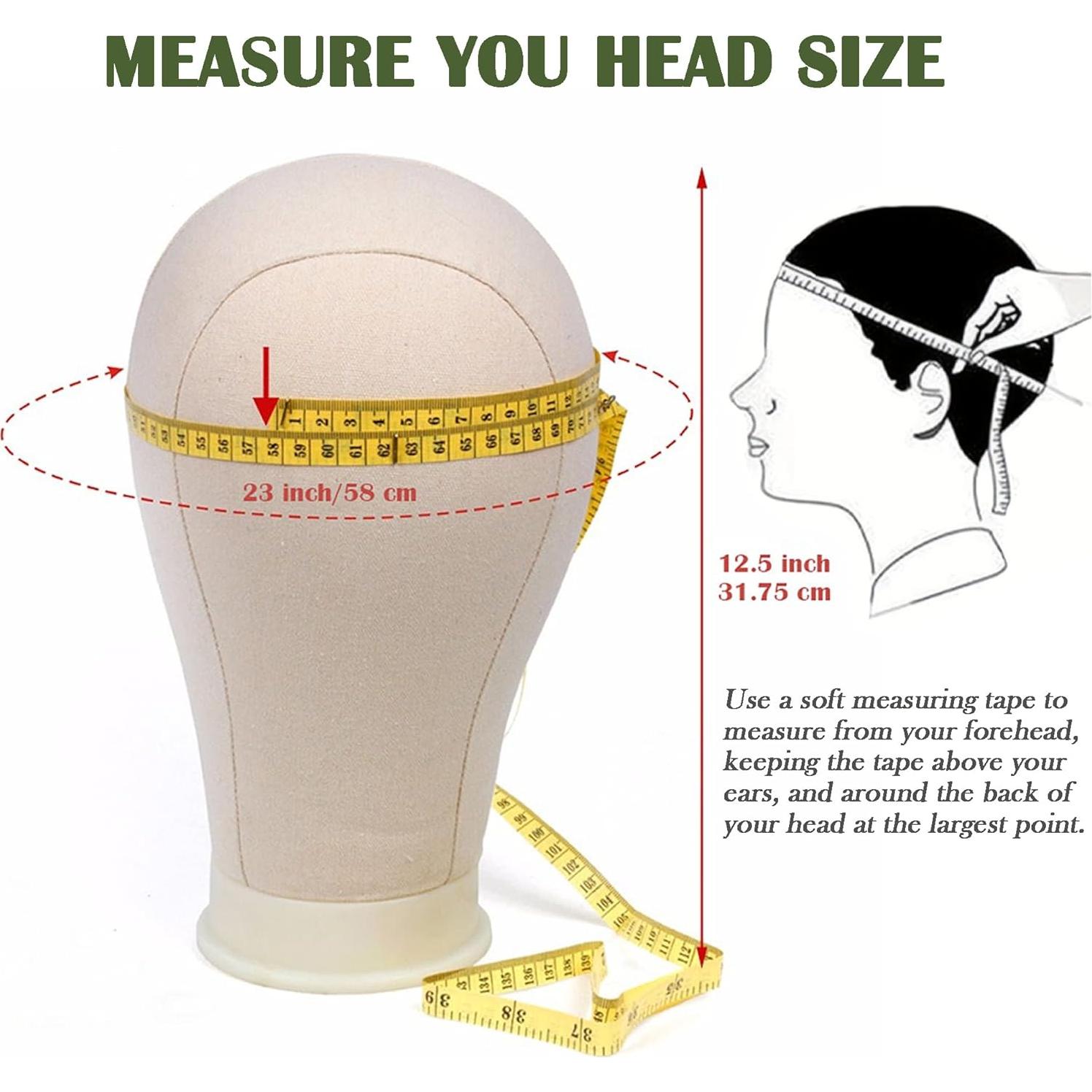 Cabeza de Maniquí de Lienzo ZKSWT 23" con Soporte y Accesorios