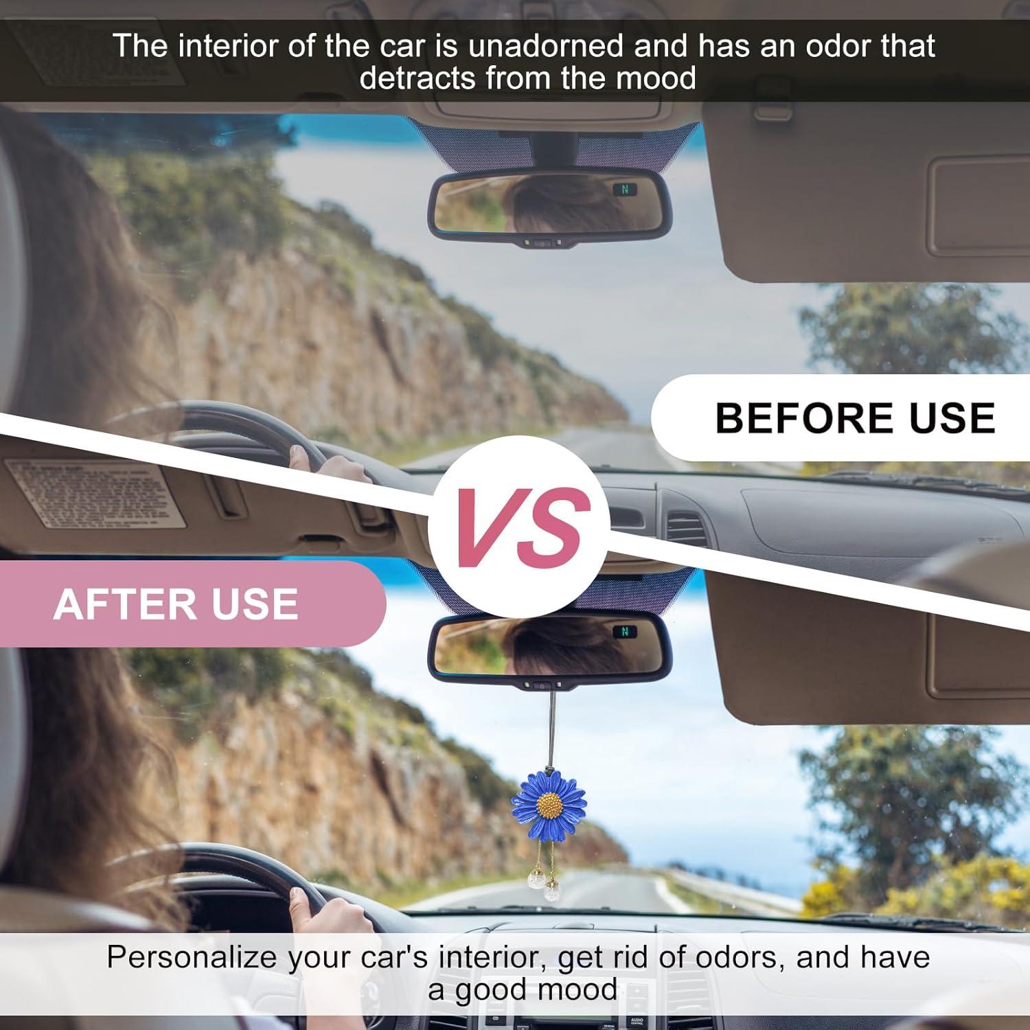 Adorno Colgante Daisy para Auto Wevdn - Yeso Azul 11x6 cm