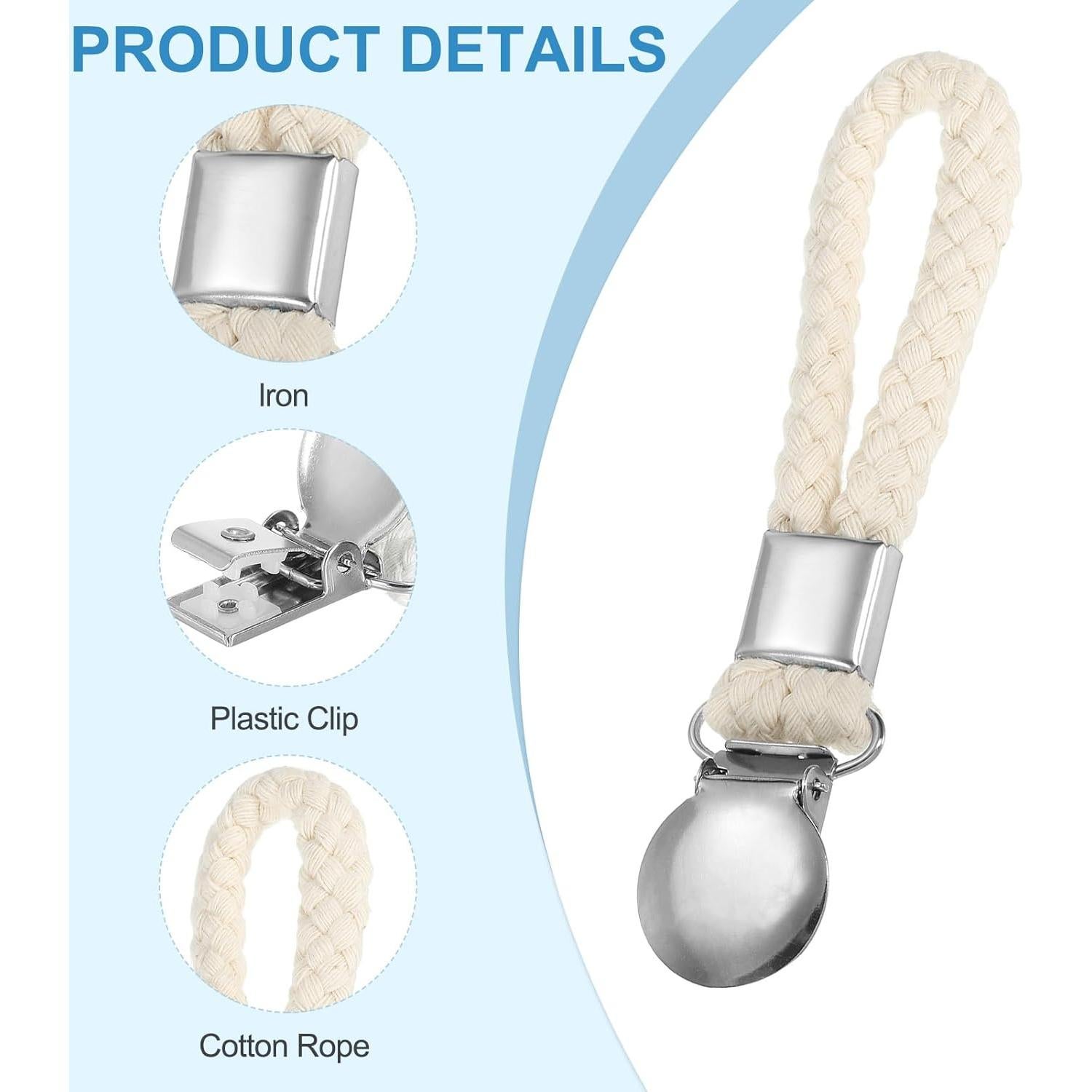 Clip de Toallas de Cocina PATIKIL, Metal, Beige, Paquete de 4