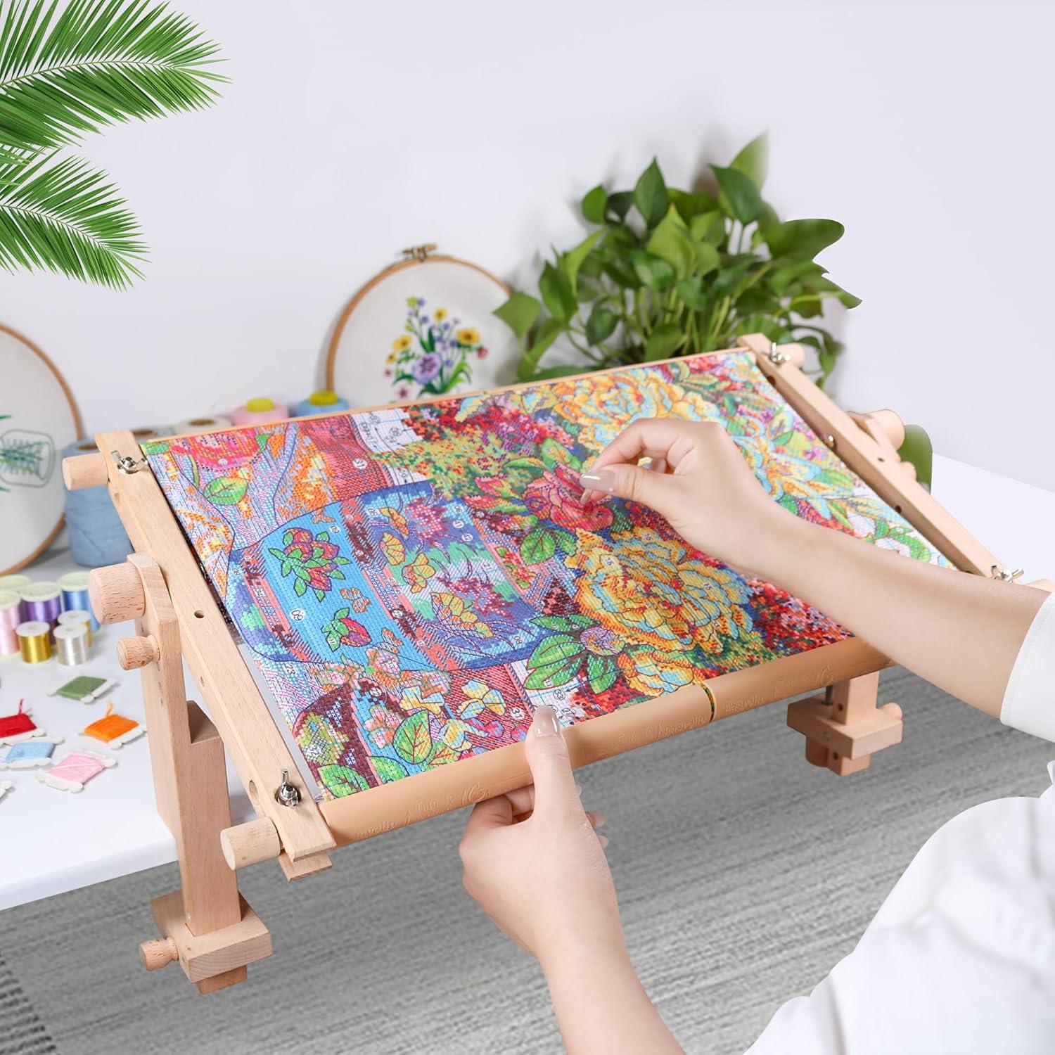Marco de Bordado Ajustable Guofa de Madera Natural 26x5 cm