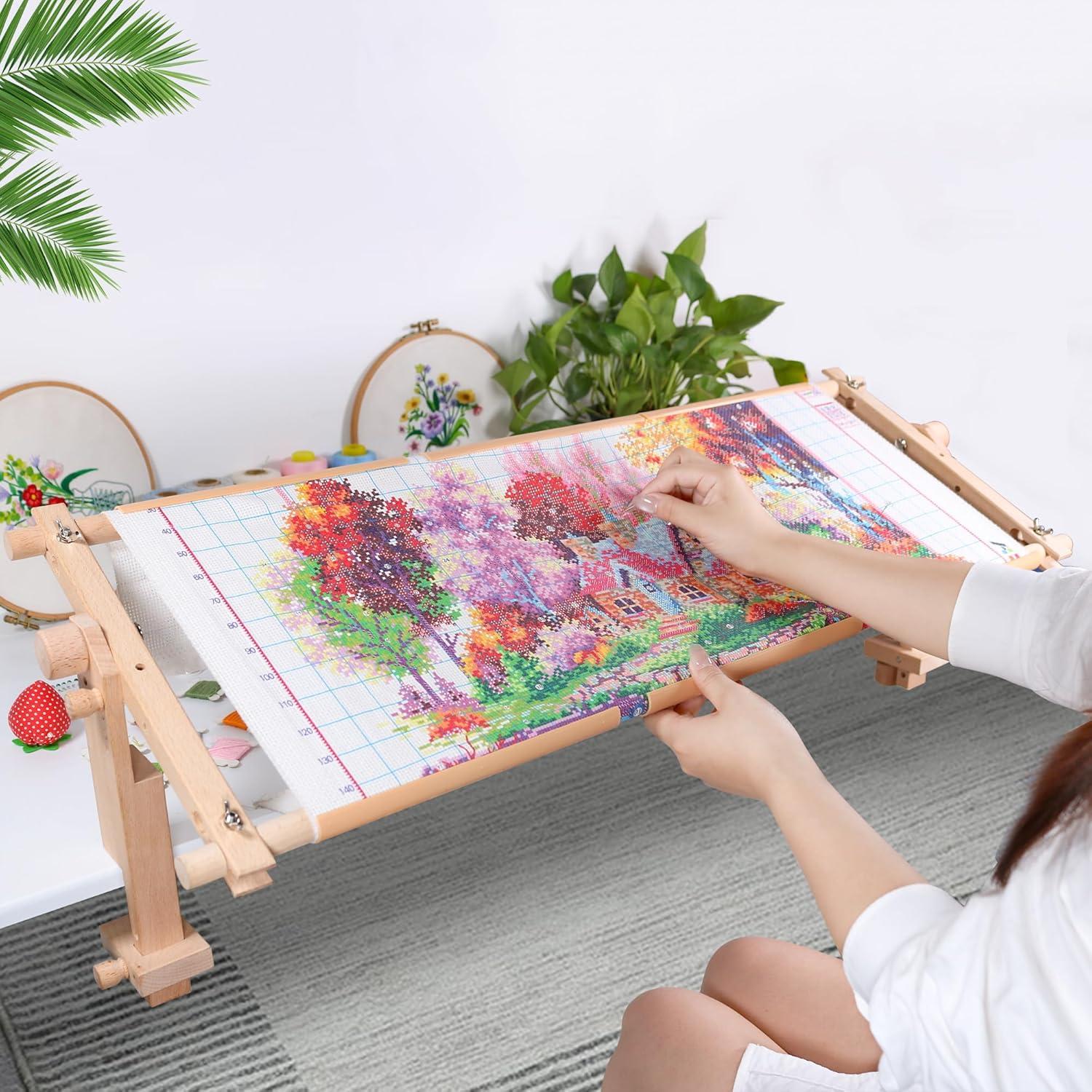 Marco de Bordado Ajustable Guofa de Madera Natural 26x5 cm