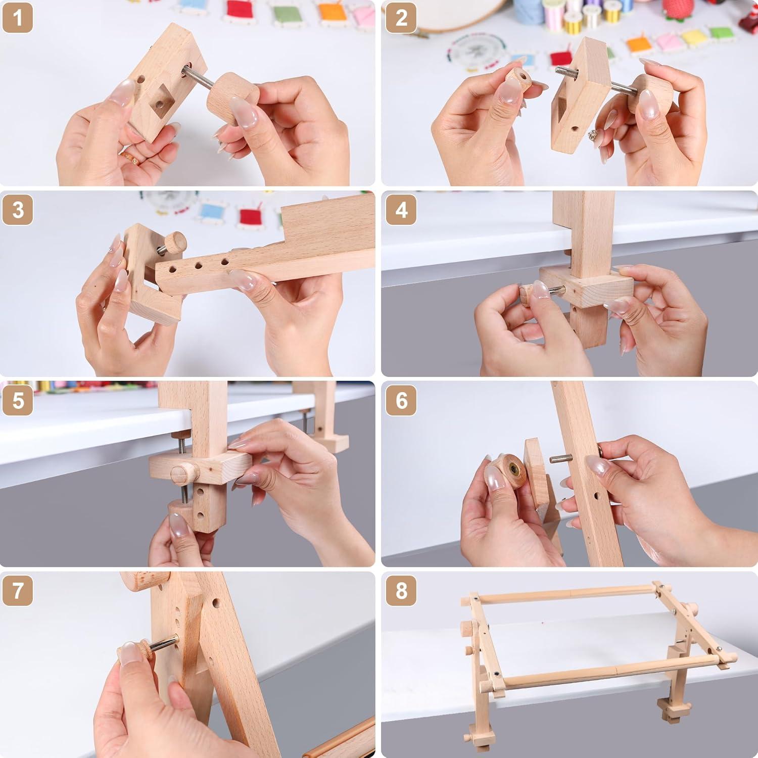 Marco de Bordado Ajustable Guofa de Madera Natural 26x5 cm