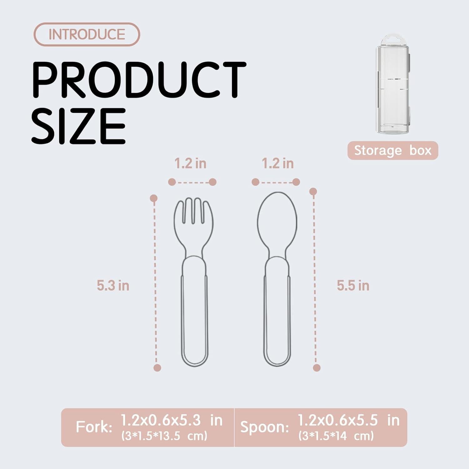 Juego de Utensilios para Niños Nouri - Cubiertos de Acero Inoxidable 316 con Mango de Silicona (Verde y Amarillo)