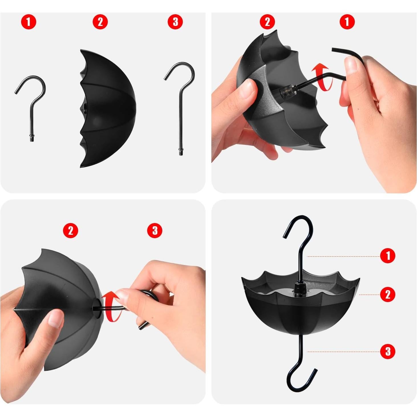 Trampa para Hormigas TERULF con Paraguas Negro, 4 Paquetes