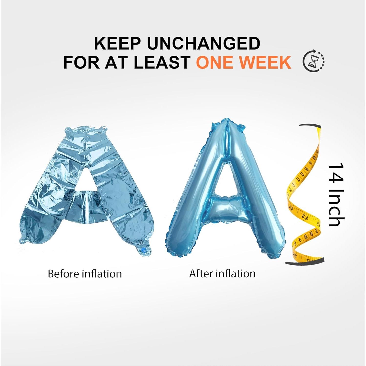 Conjunto de Globos de Letras Azul Bebé 53pcs - Personaliza Nombres