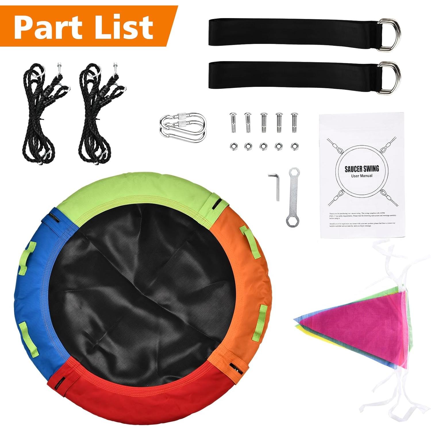 Columpio de Plato HeyZoo 101.6 cm Multicolor para Exterior