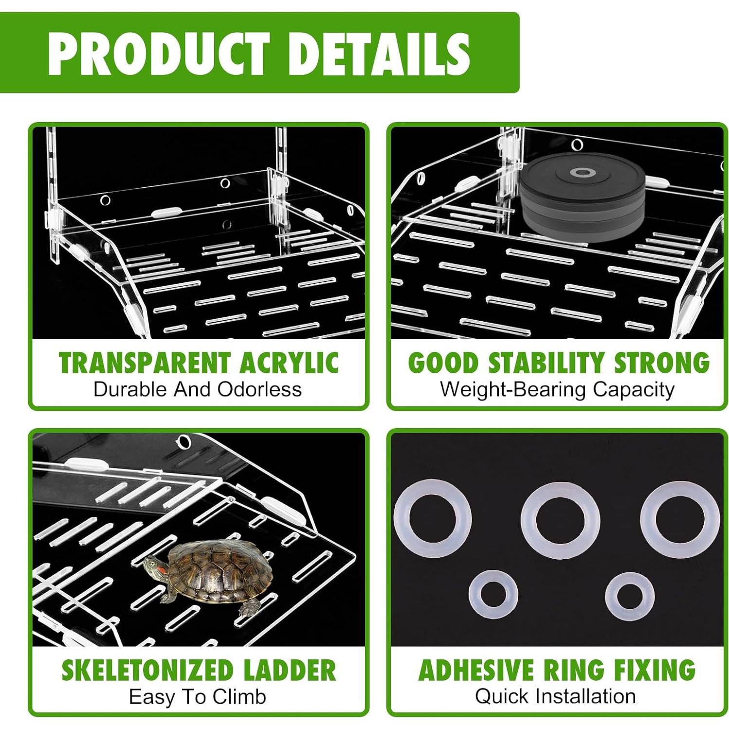 Plataforma de Sol para Tortugas Swirge Acrílico 21.8cm