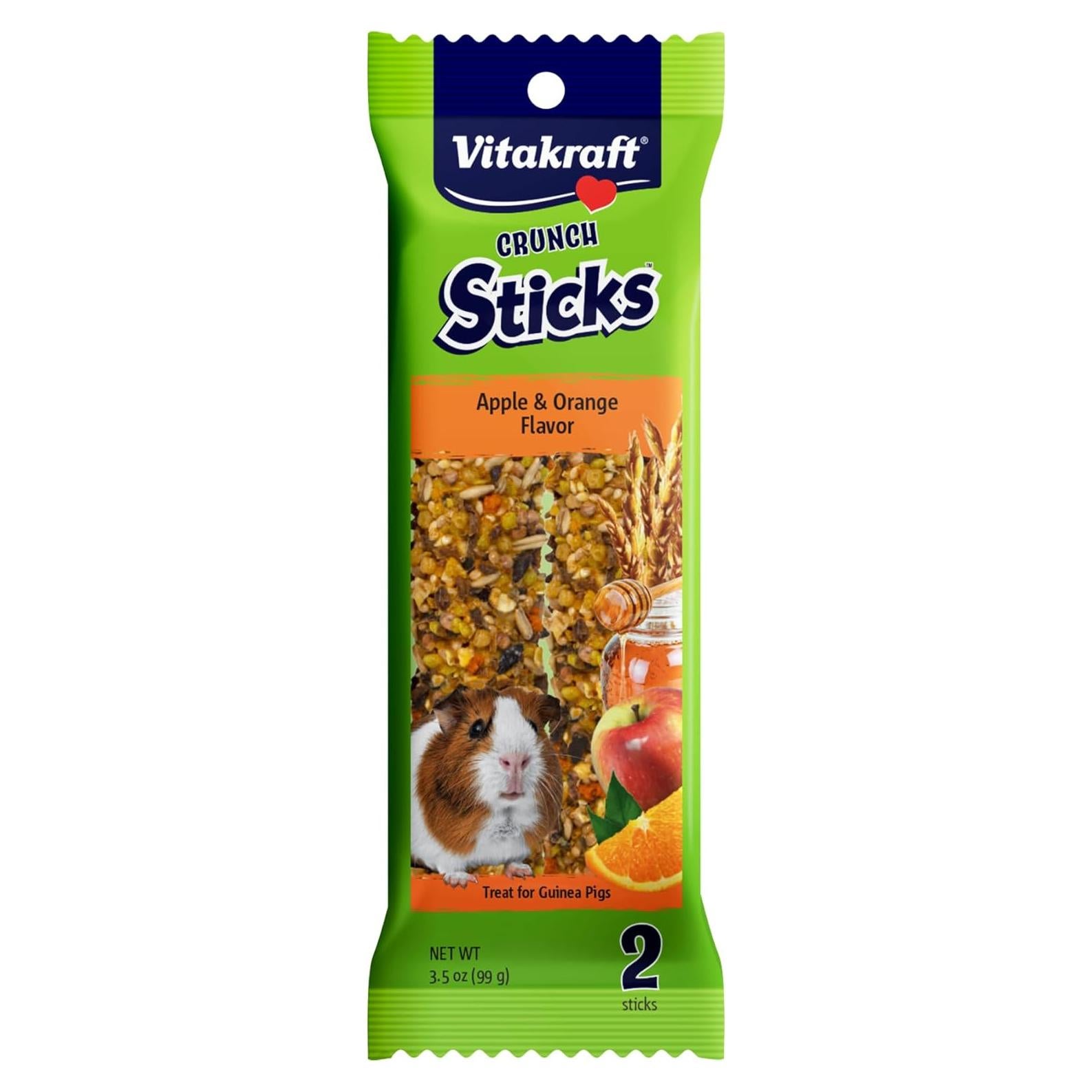 Vitakraft Crunch Sticks para Cobayas - Manzana y Naranja - 99g
