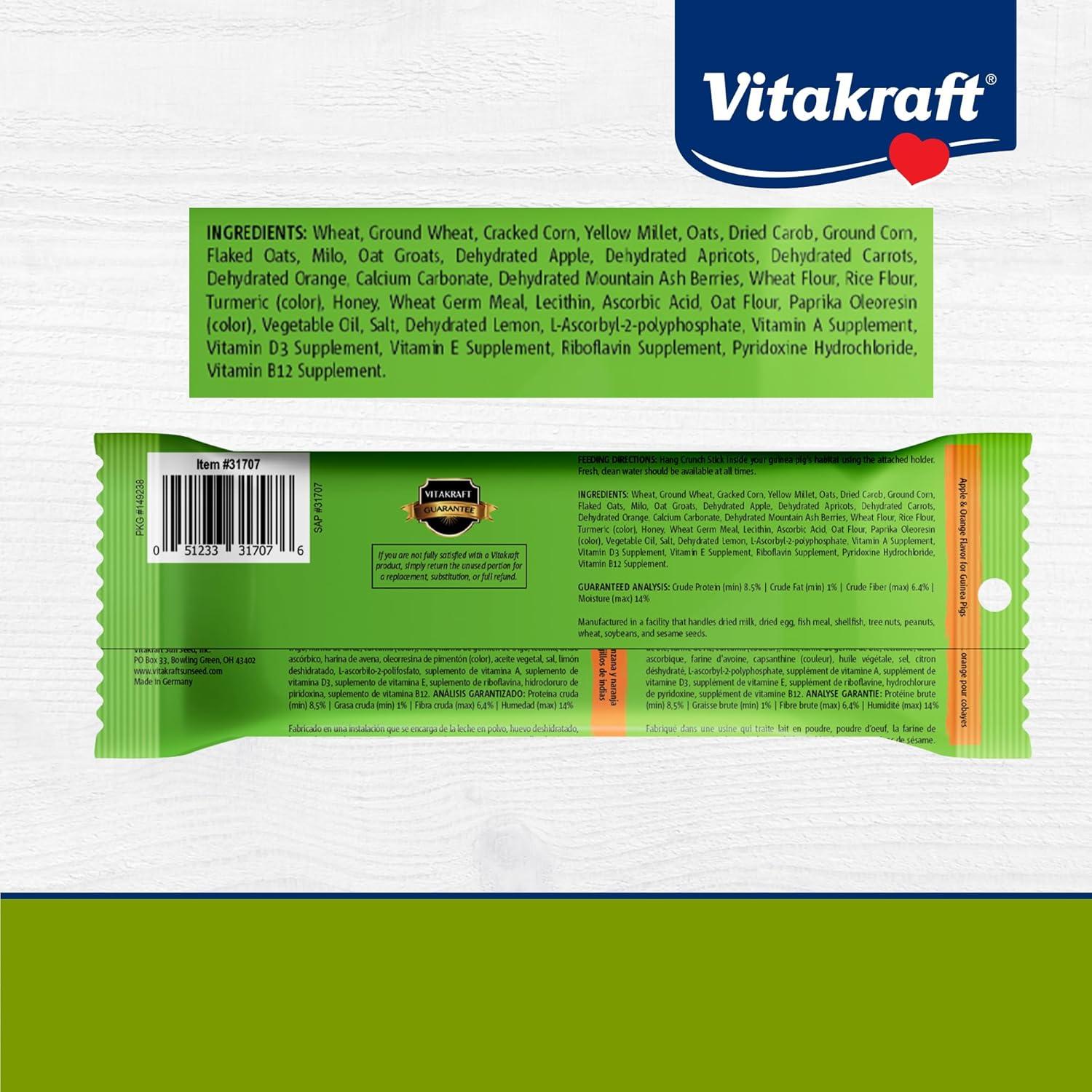 Vitakraft Crunch Sticks para Cobayas - Manzana y Naranja - 99g