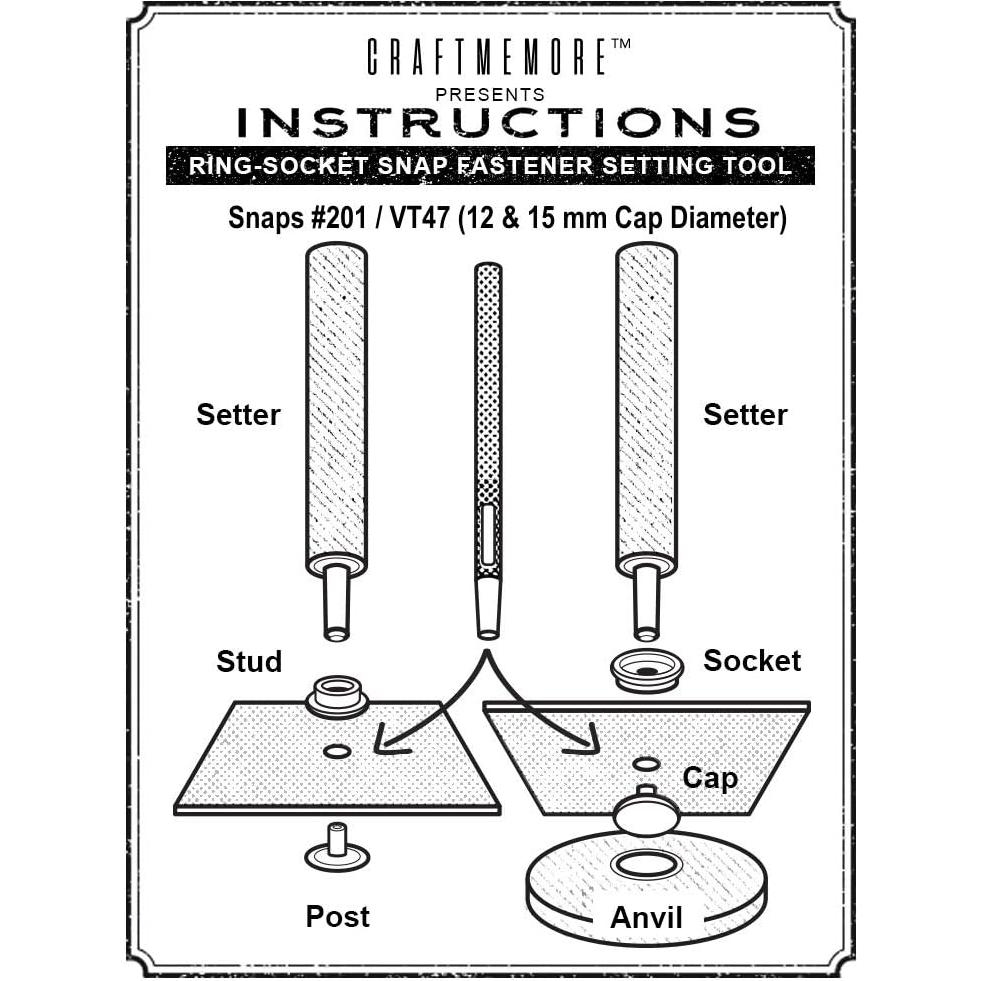 Kit de Herramientas CRAFTMEMORE para Botones a Presión 12mm