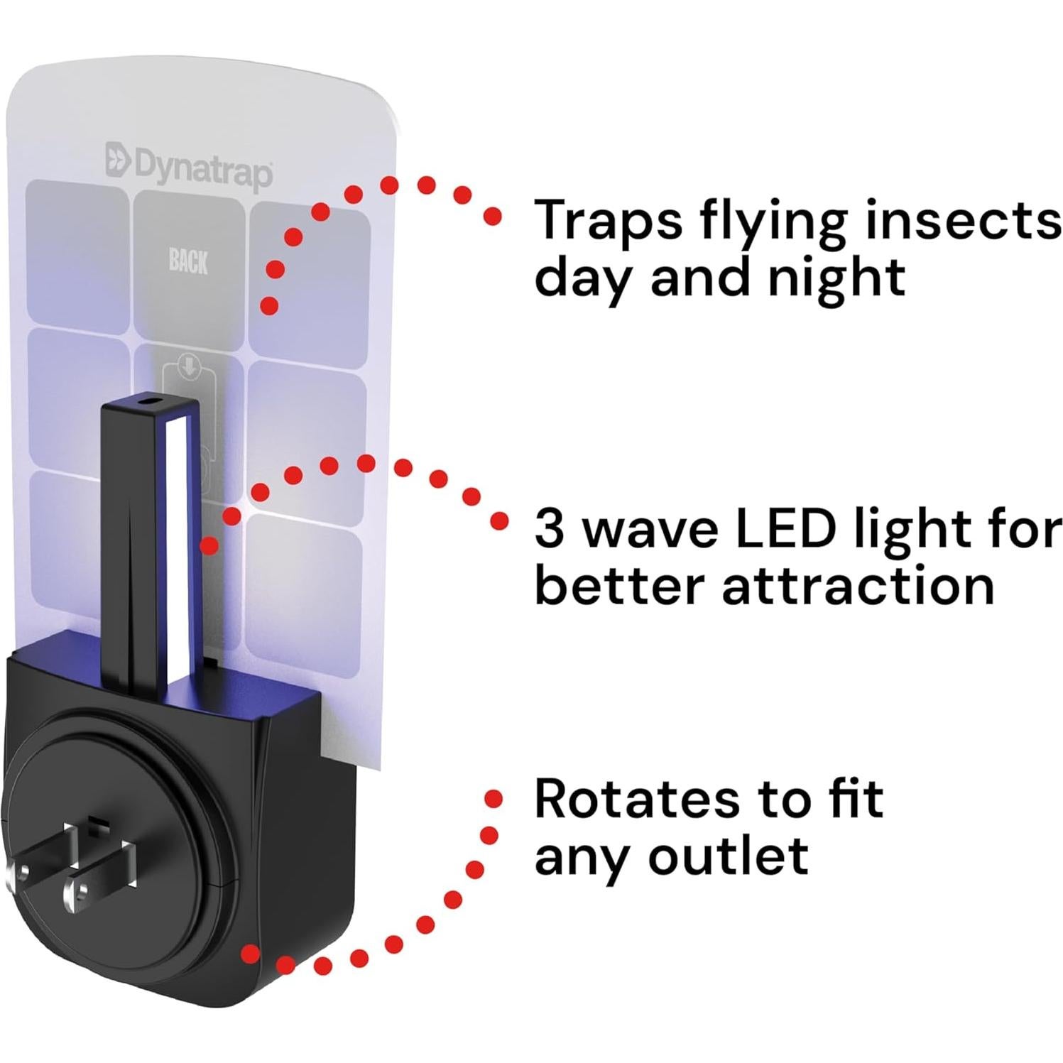 Trampa de Moscas Interior DynaTrap DT3007 - Negro, 1 Unidad