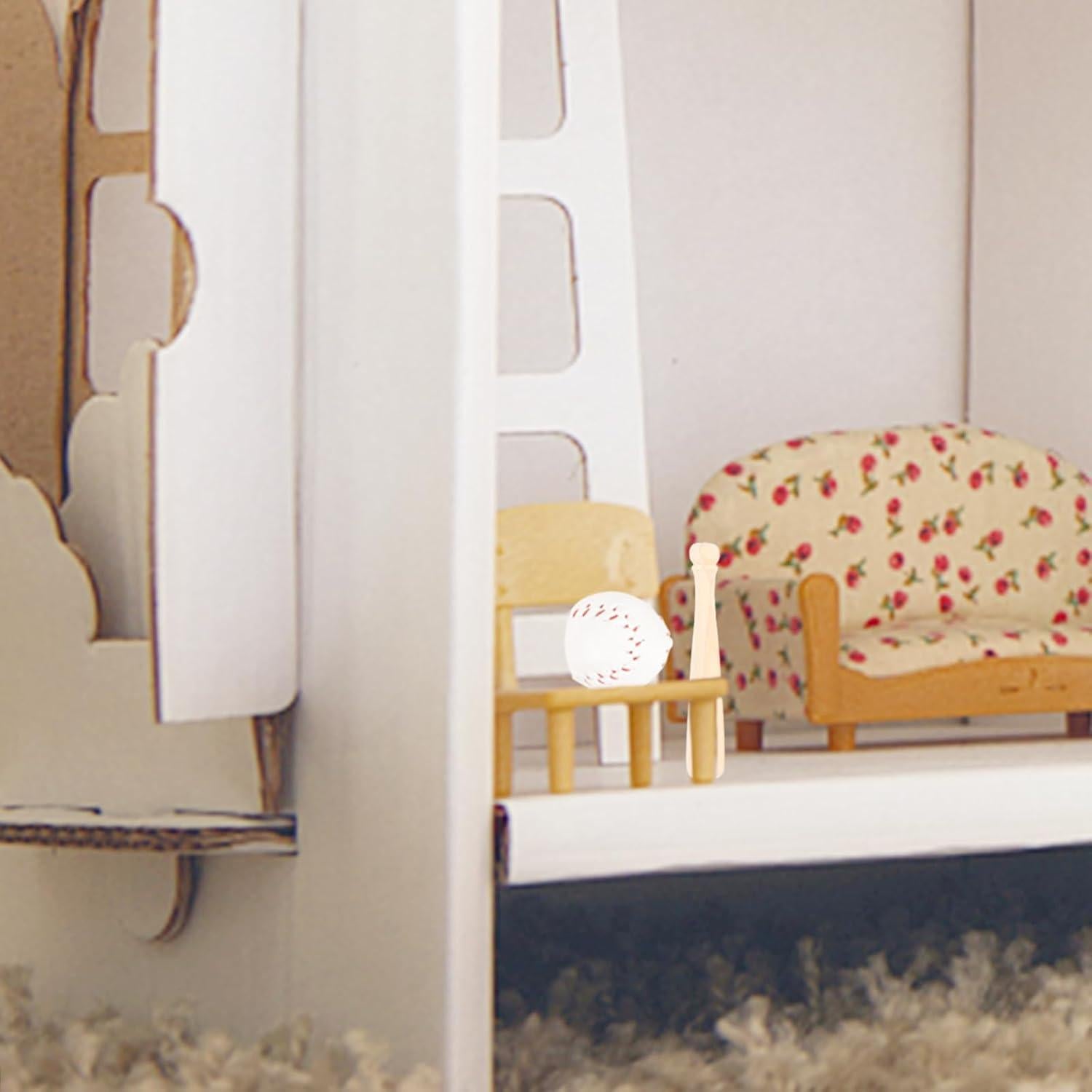 Conjunto de Casa de Muñecas Béisbol Ciieeo con 2 Mini Bates y 2 Pelotas