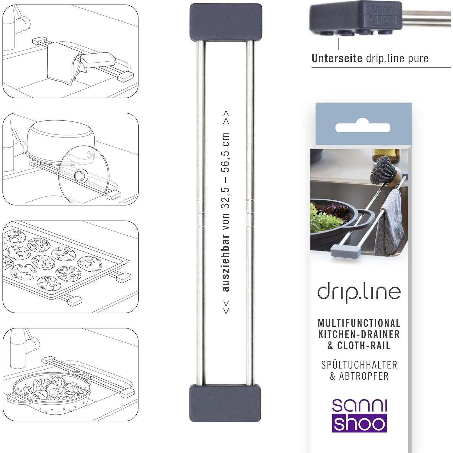 Estante de Cocina Ajustable Sanni Shoo Pizarra - Acero Inoxidable
