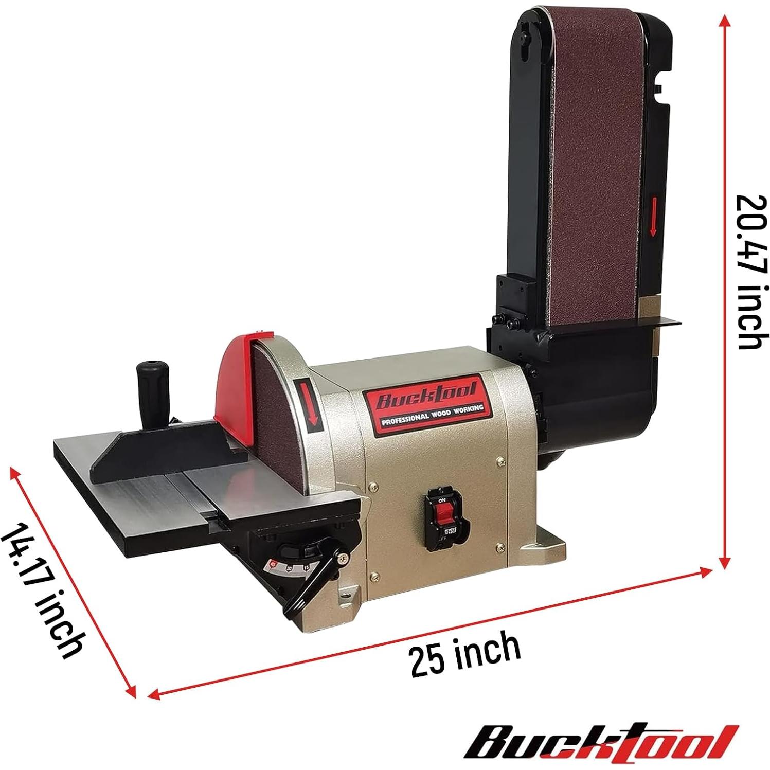 Lijadora de Banco Bucktool 4x36" Banda y 8" Disco 3/4HP