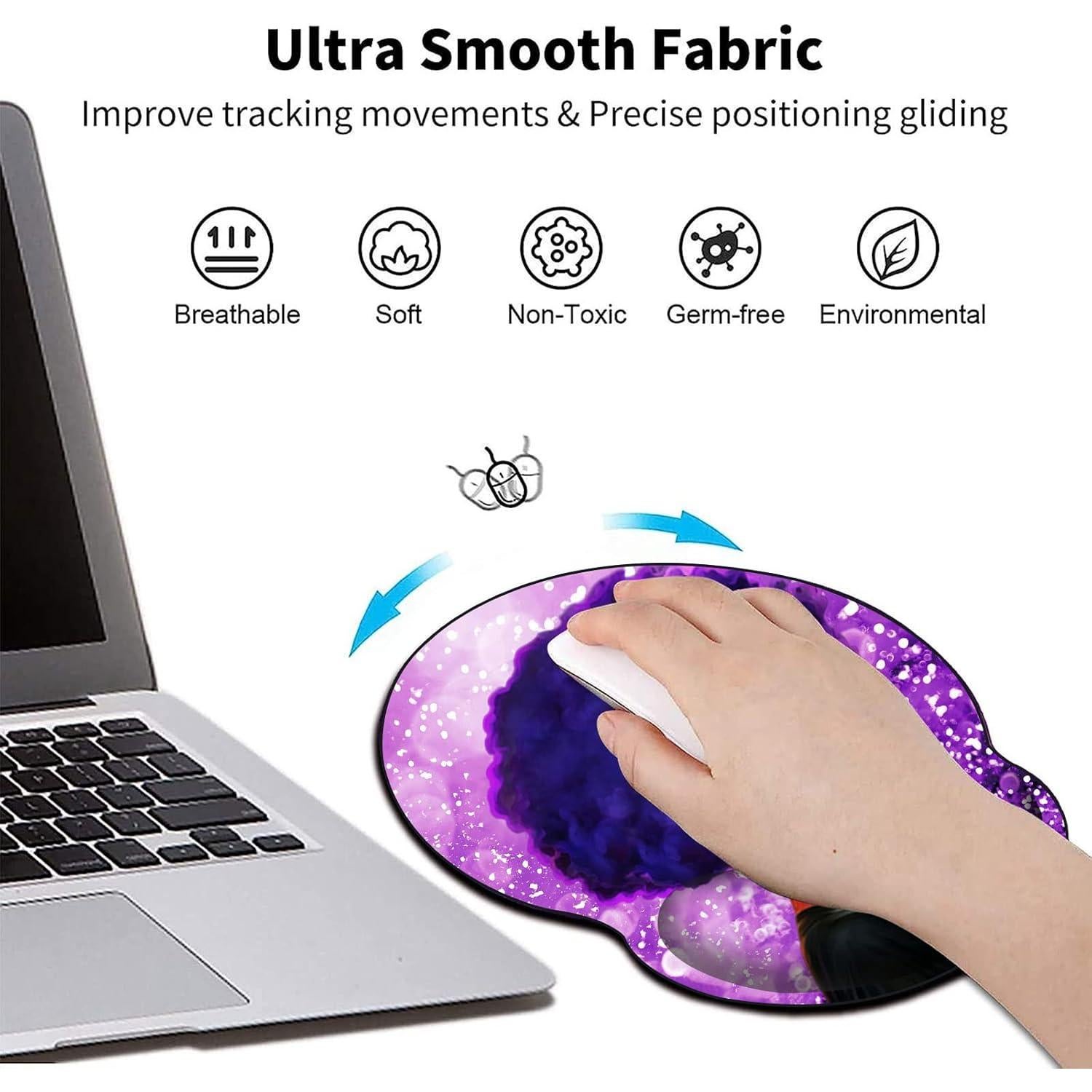 Alfombrilla de Ratón Ergonómica AUOX con Soporte de Gel 25x22cm