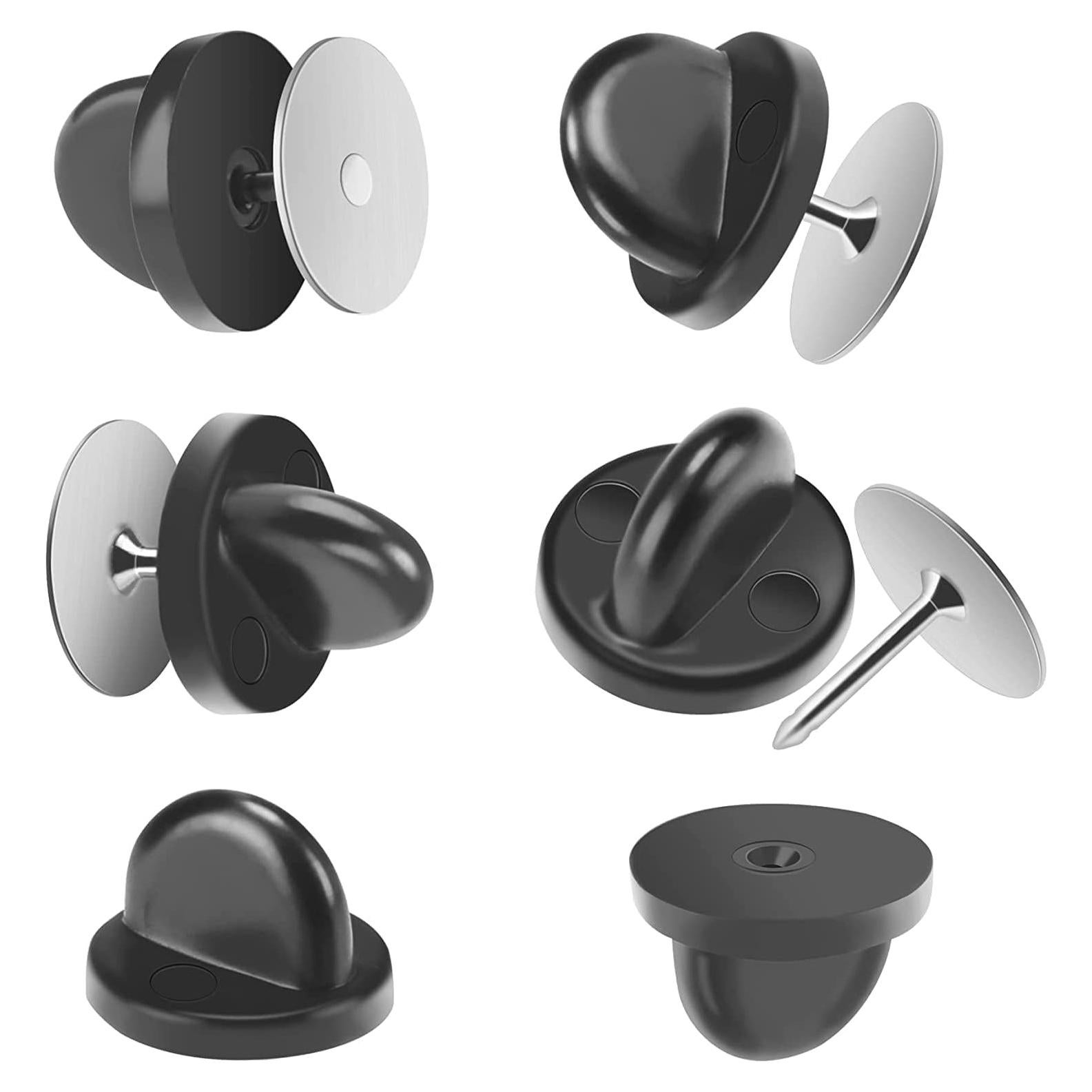 Respaldo de Pin de Goma JANYUN 40 Piezas 11mm Negro