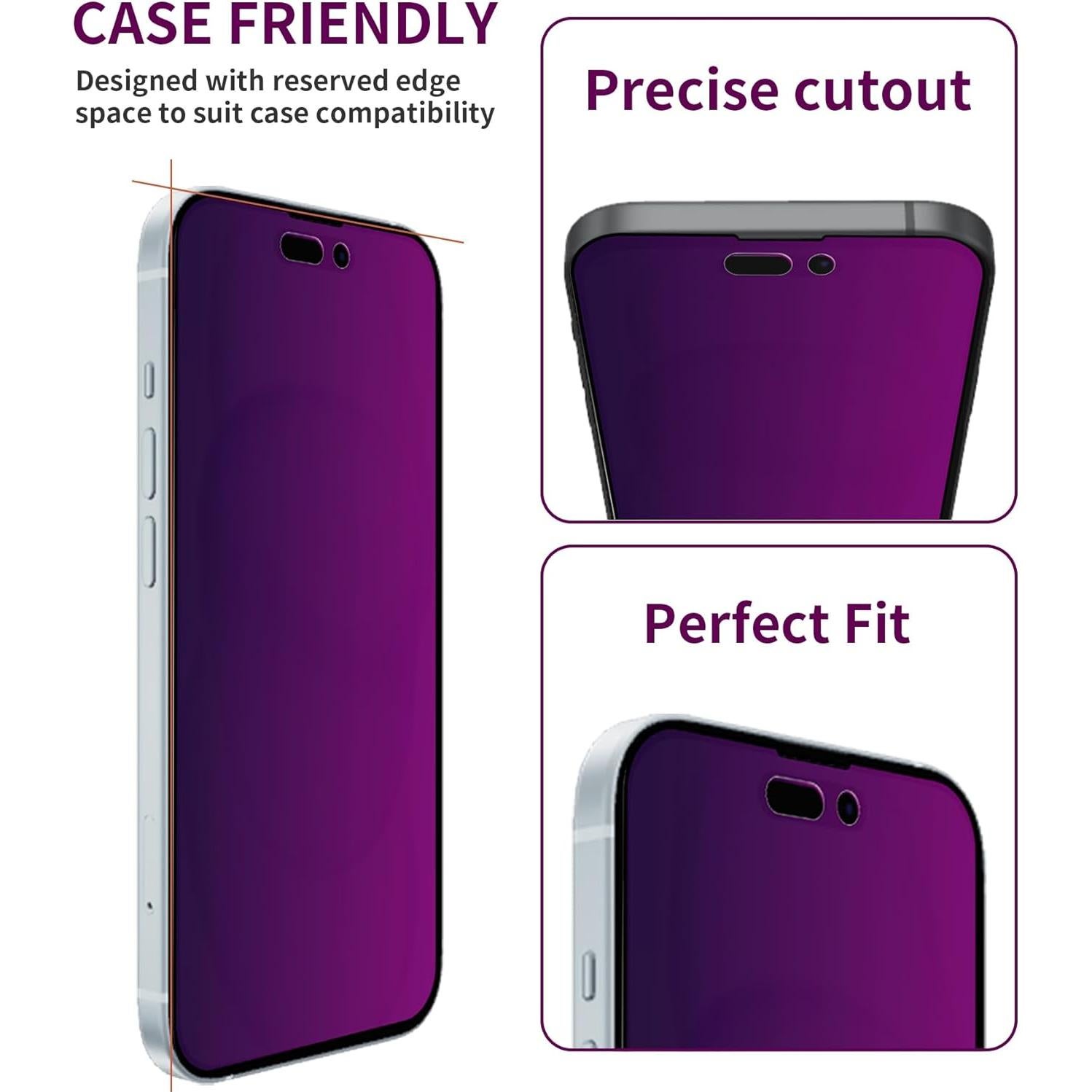 Paquete de 2 Protectores de Pantalla Privados Ifaeveus para iPhone 16