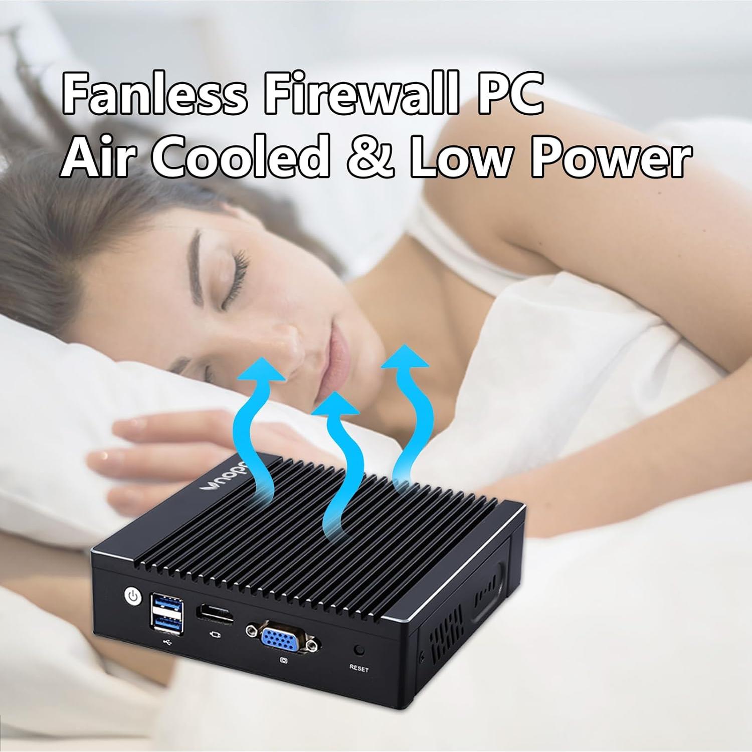 Mini PC Firewall VNOPN F12 Intel N3700 8GB 128GB 4x2.5GbE