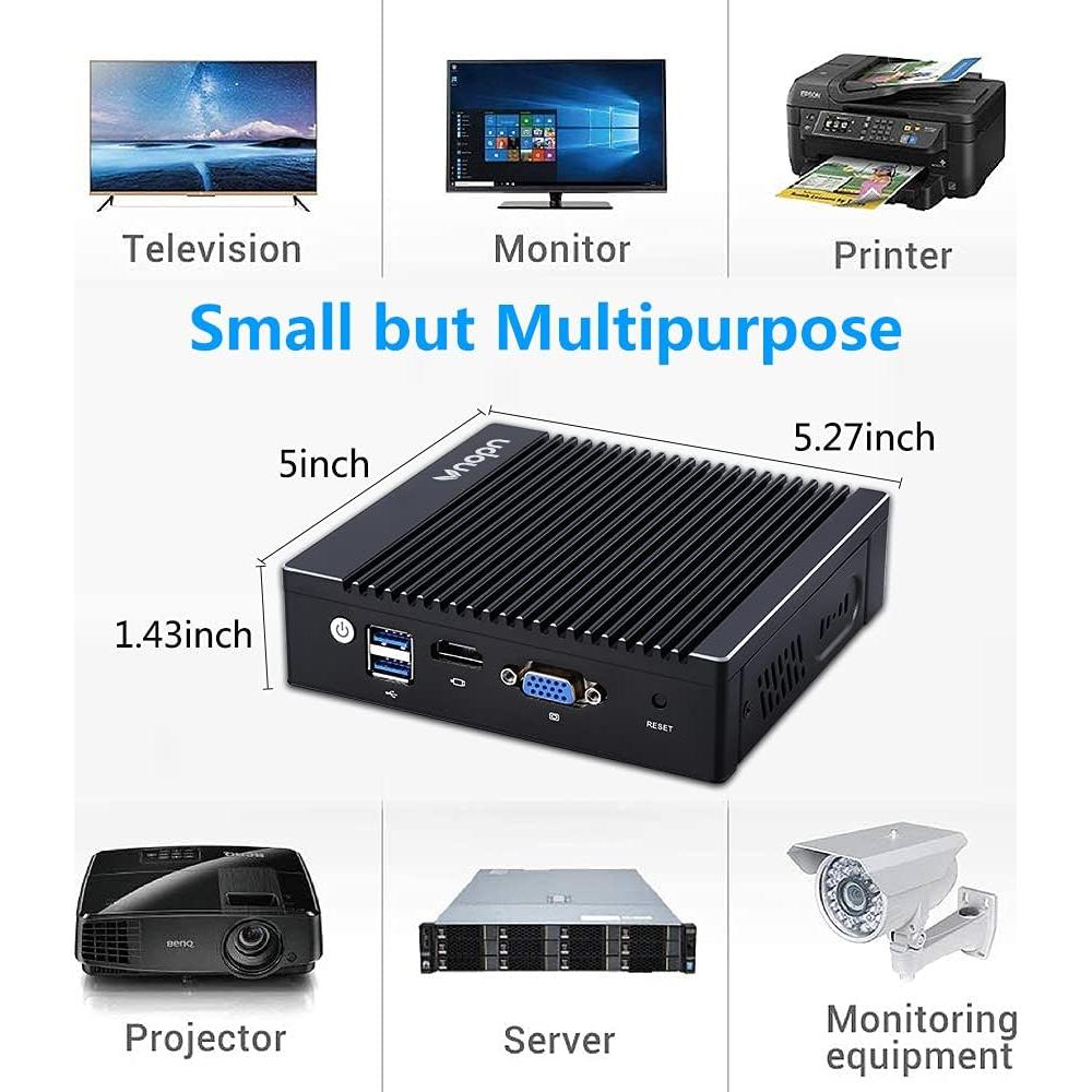 Mini PC Firewall VNOPN F12 Intel N3700 8GB 128GB 4x2.5GbE