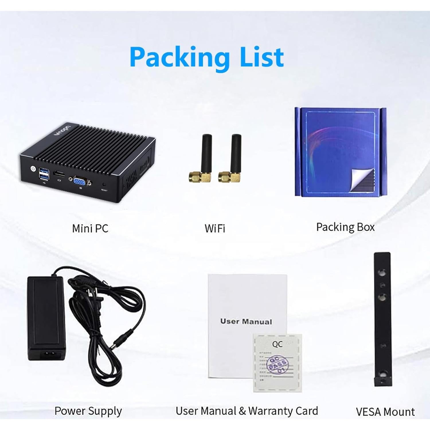 Mini PC Firewall VNOPN F12 Intel N3700 8GB 128GB 4x2.5GbE