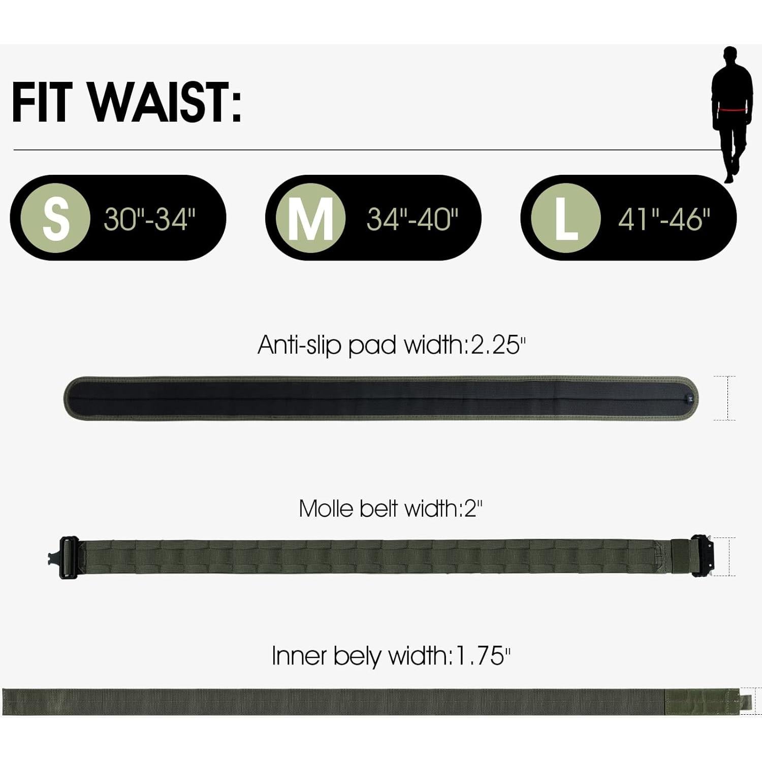 Cinturón Táctico AIKATE 2.0" Exterior y 1.75" Interior