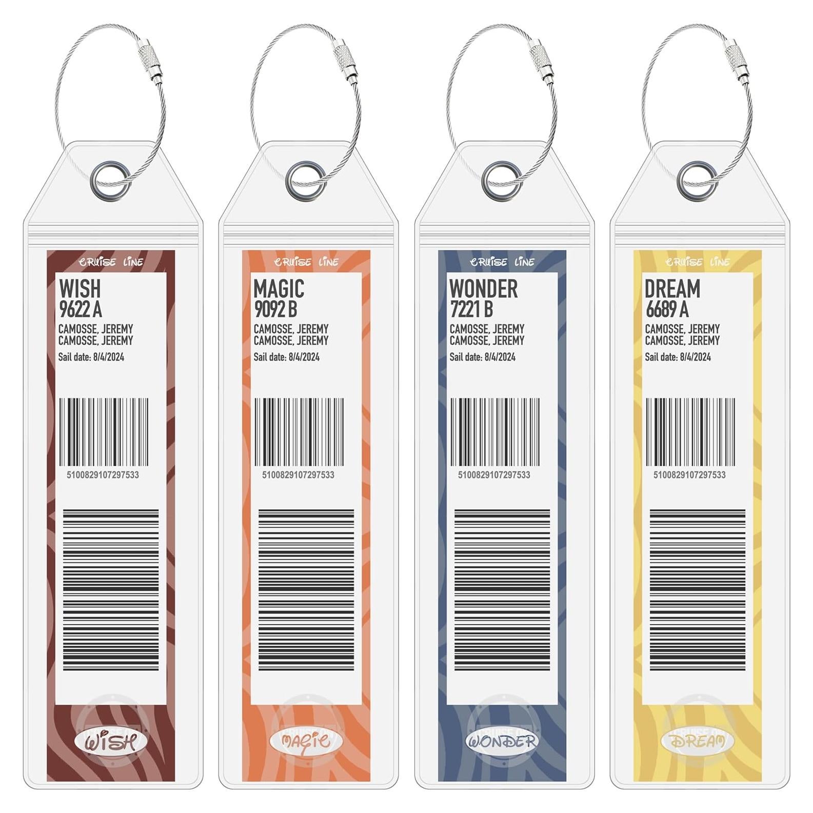 Etiquetas de Equipaje de Crucero Cruise On - Paquete de 4, Impermeables
