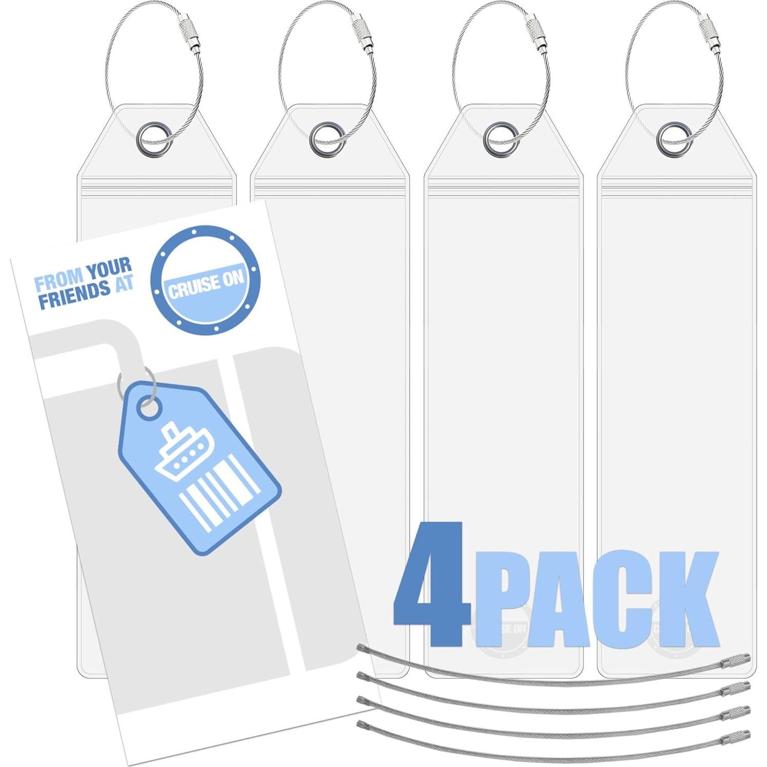 Etiquetas de Equipaje de Crucero Cruise On - Paquete de 4, Impermeables