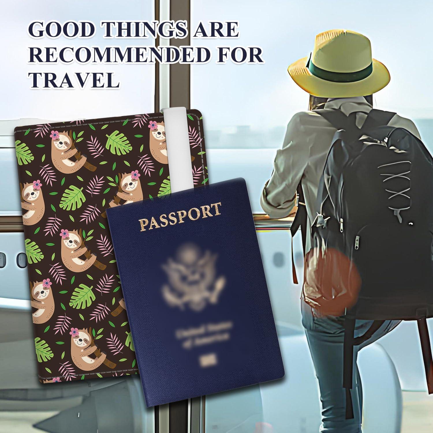 Portapasaportes de Cuero Premium RFID ATJFKIXL Marrón