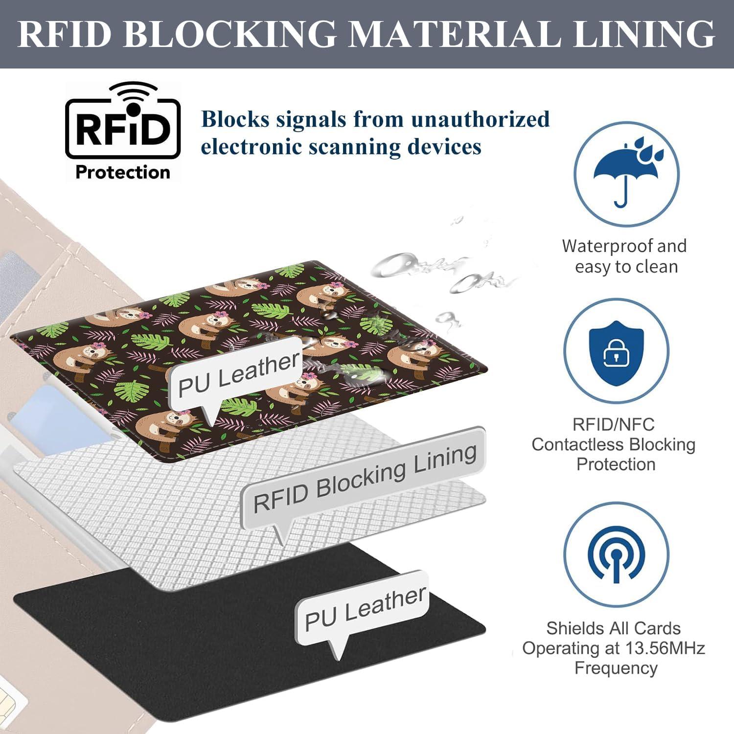 Portapasaportes de Cuero Premium RFID ATJFKIXL Marrón
